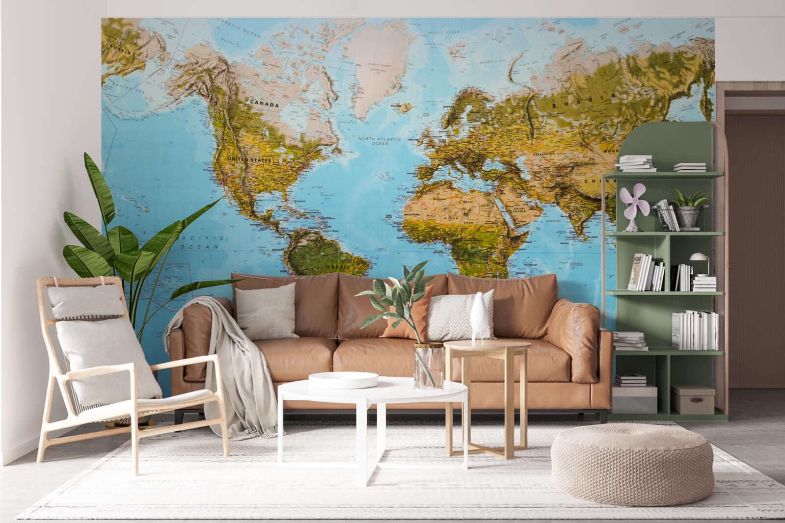 Fototapeta mapa świata z obszarami na wzniesieniach