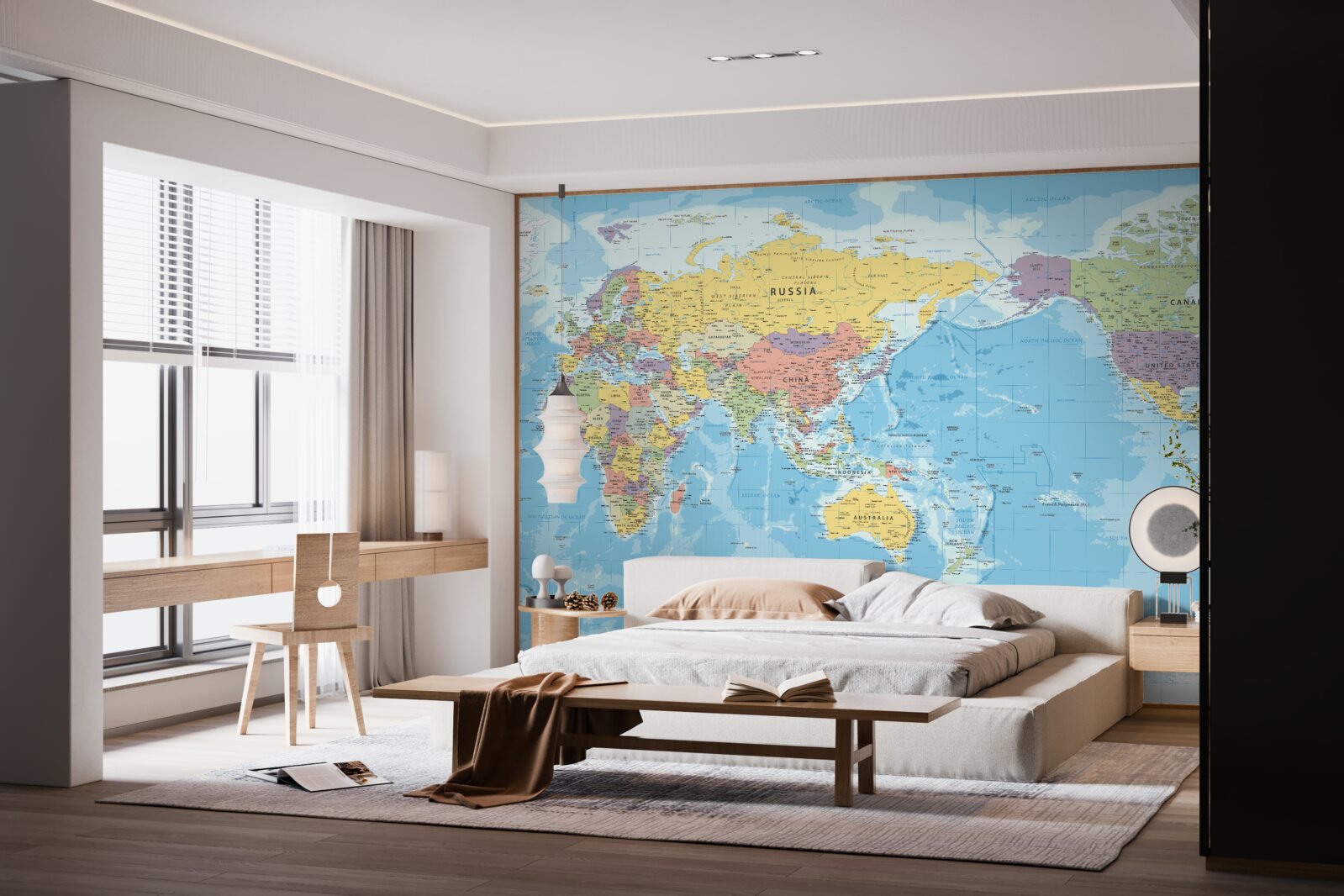 Fototapeta aktualna mapa świata z politycznego punktu widzenia