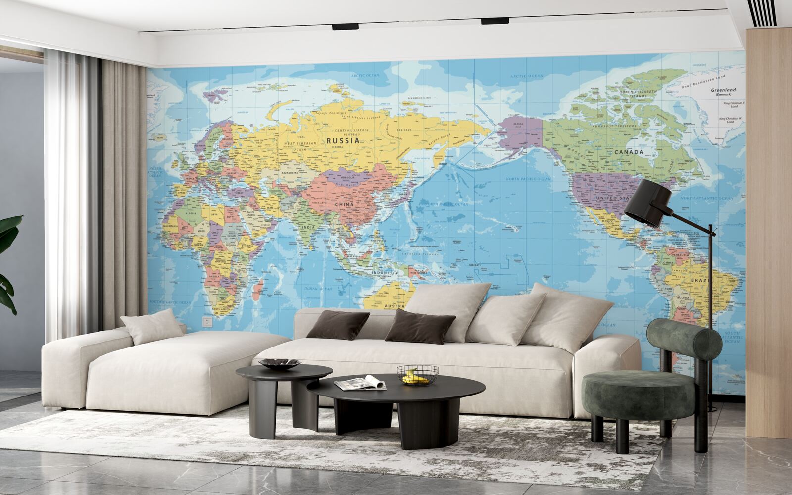 Fototapeta aktualna mapa świata z politycznego punktu widzenia