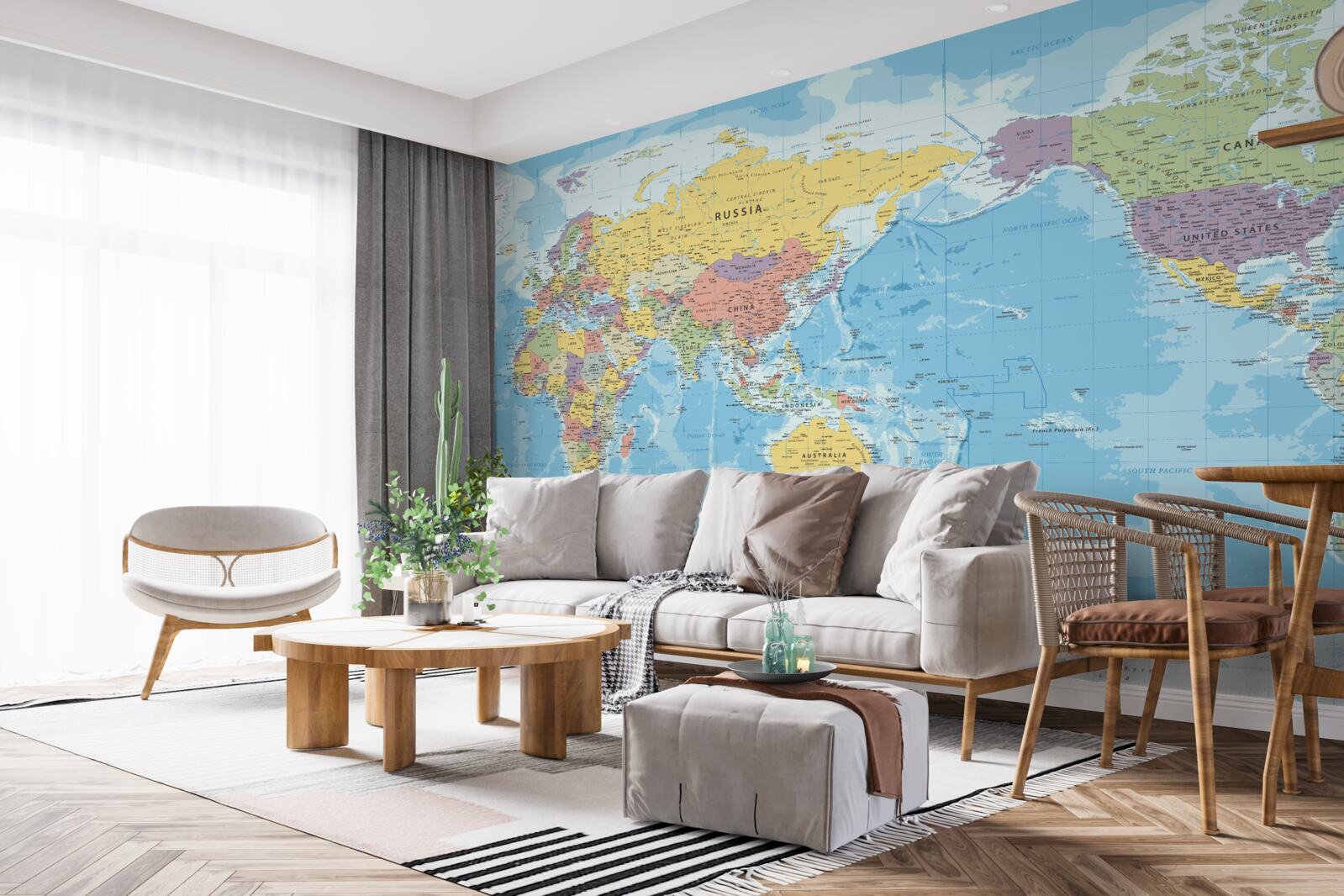 Fototapeta aktualna mapa świata z politycznego punktu widzenia