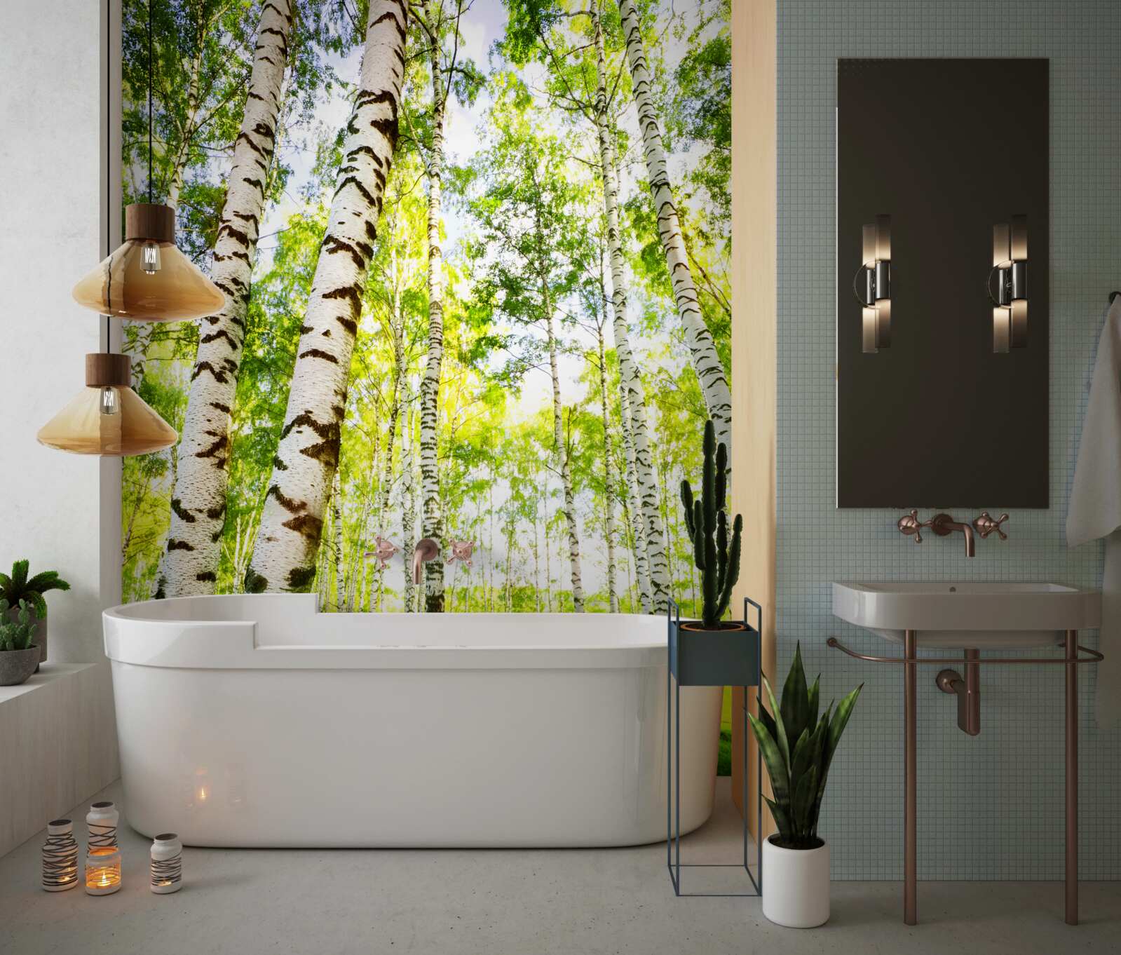 Fototapeta letni gaj smukłych brzóz