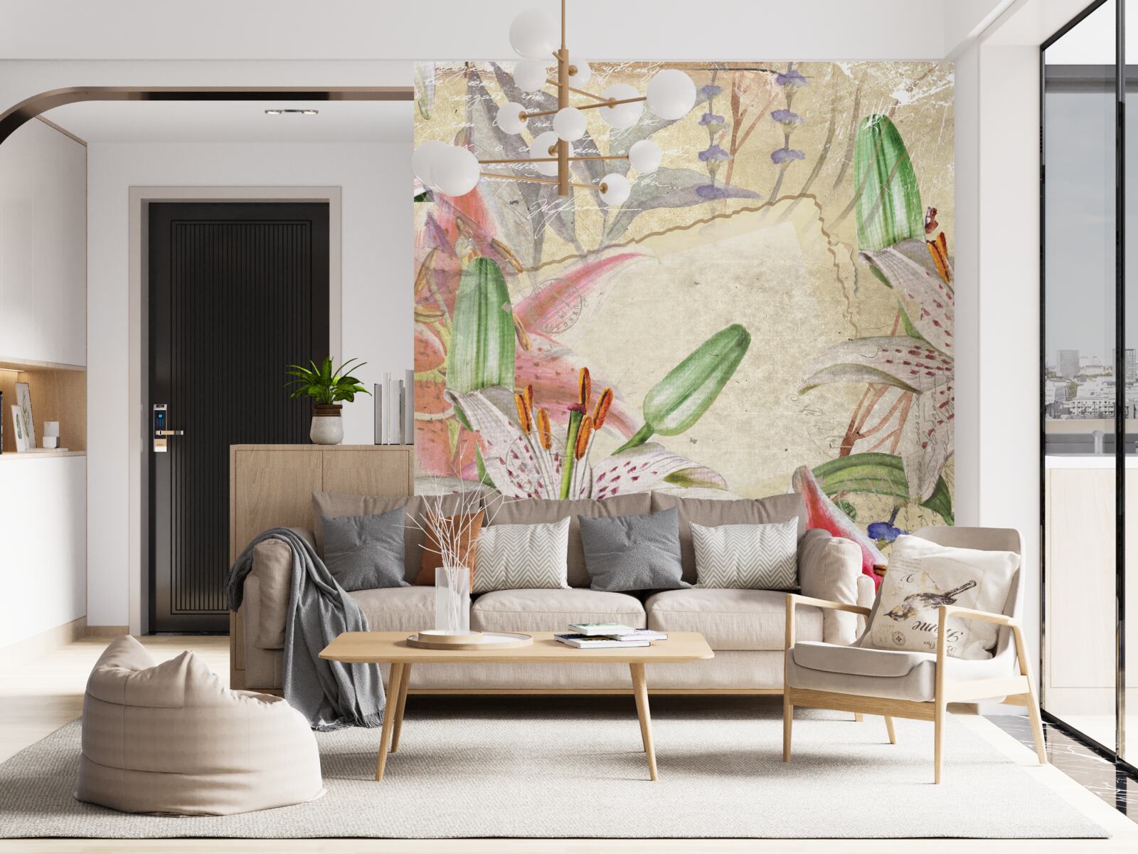 Fototapeta kwitnące śnieżnobiałe lilie