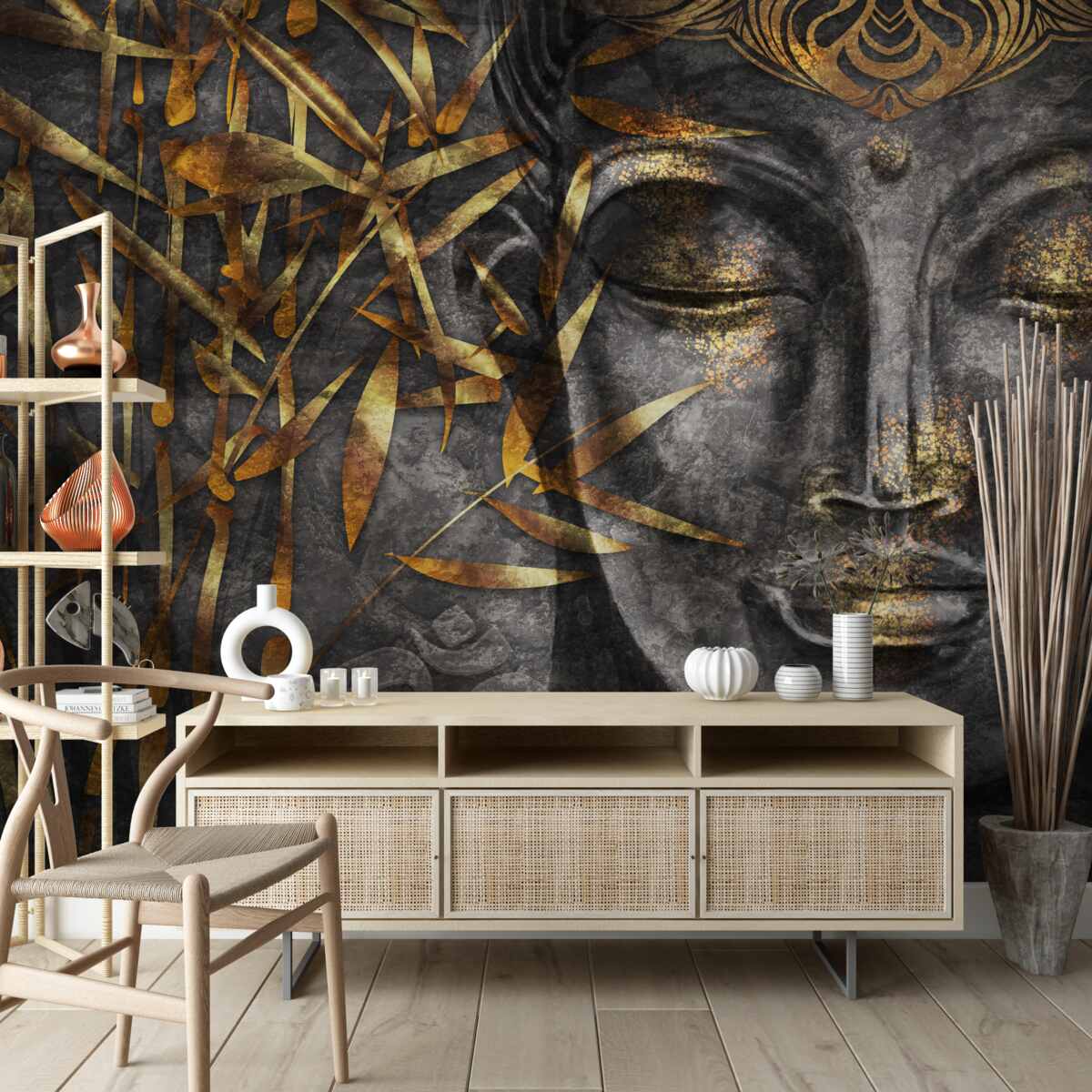 Fototapeta dziewczyna w postaci złota