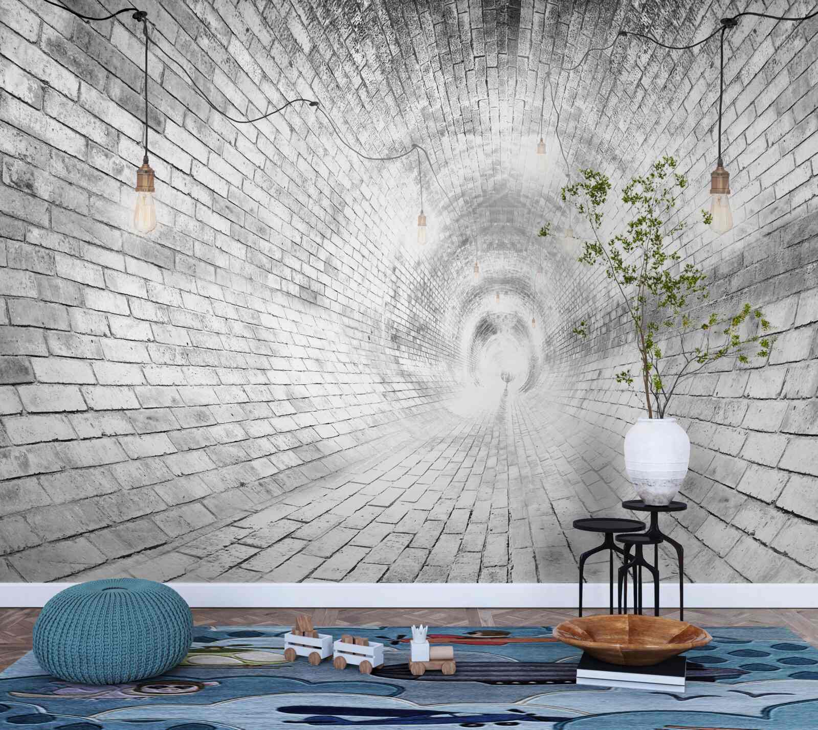 Fototapeta tunel z cegieł, który nie ma końca