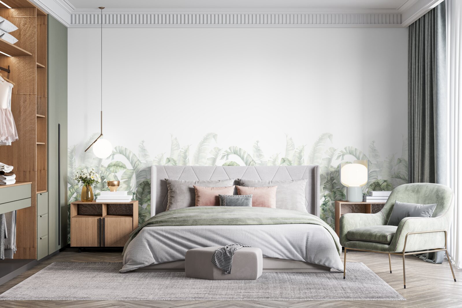 Fototapeta gęsta biała paproć i mgła