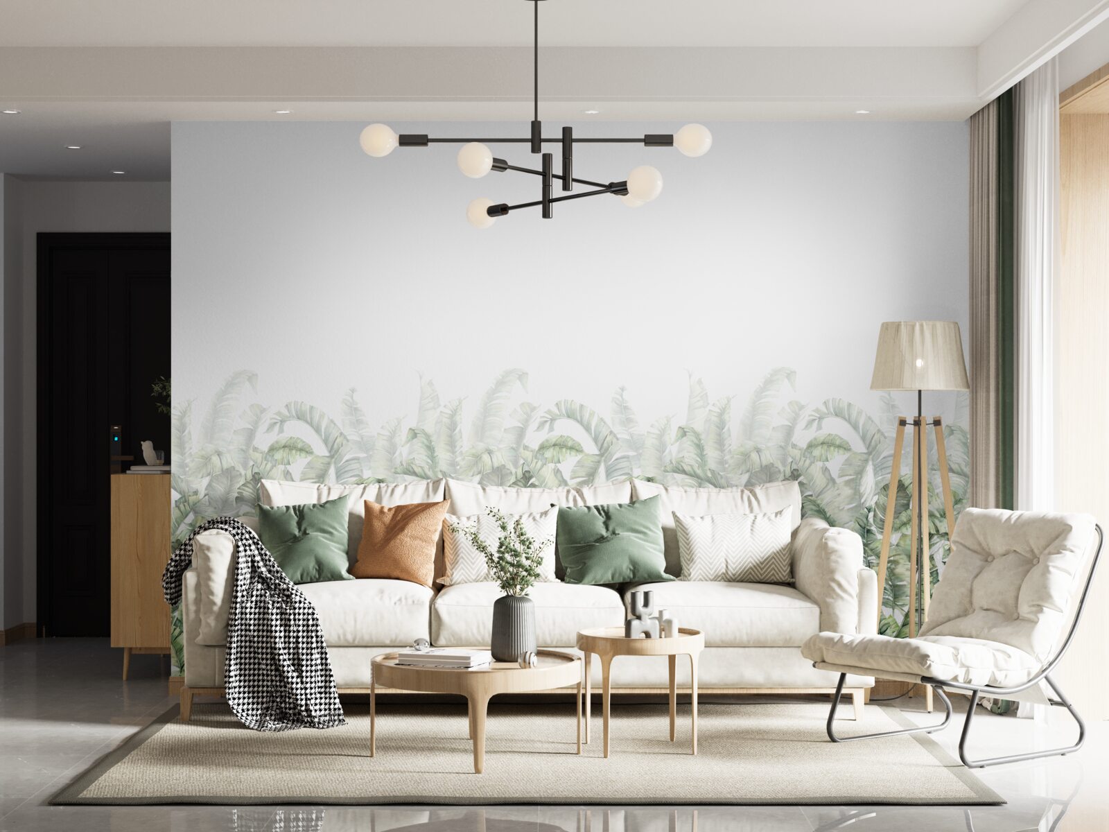 Fototapeta gęsta biała paproć i mgła