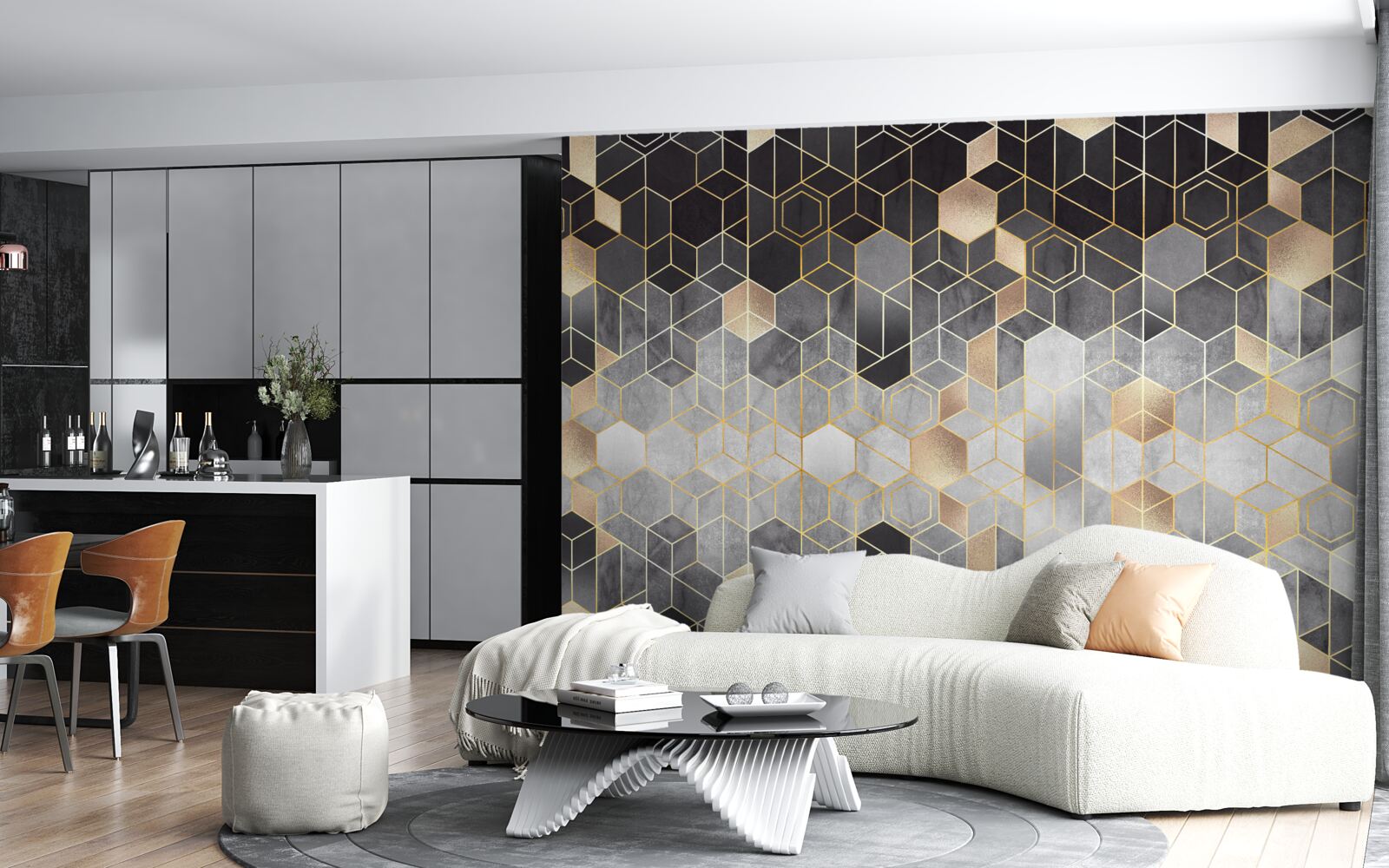 Fototapeta abstrakcyjny obraz zimowego lasu we mgle