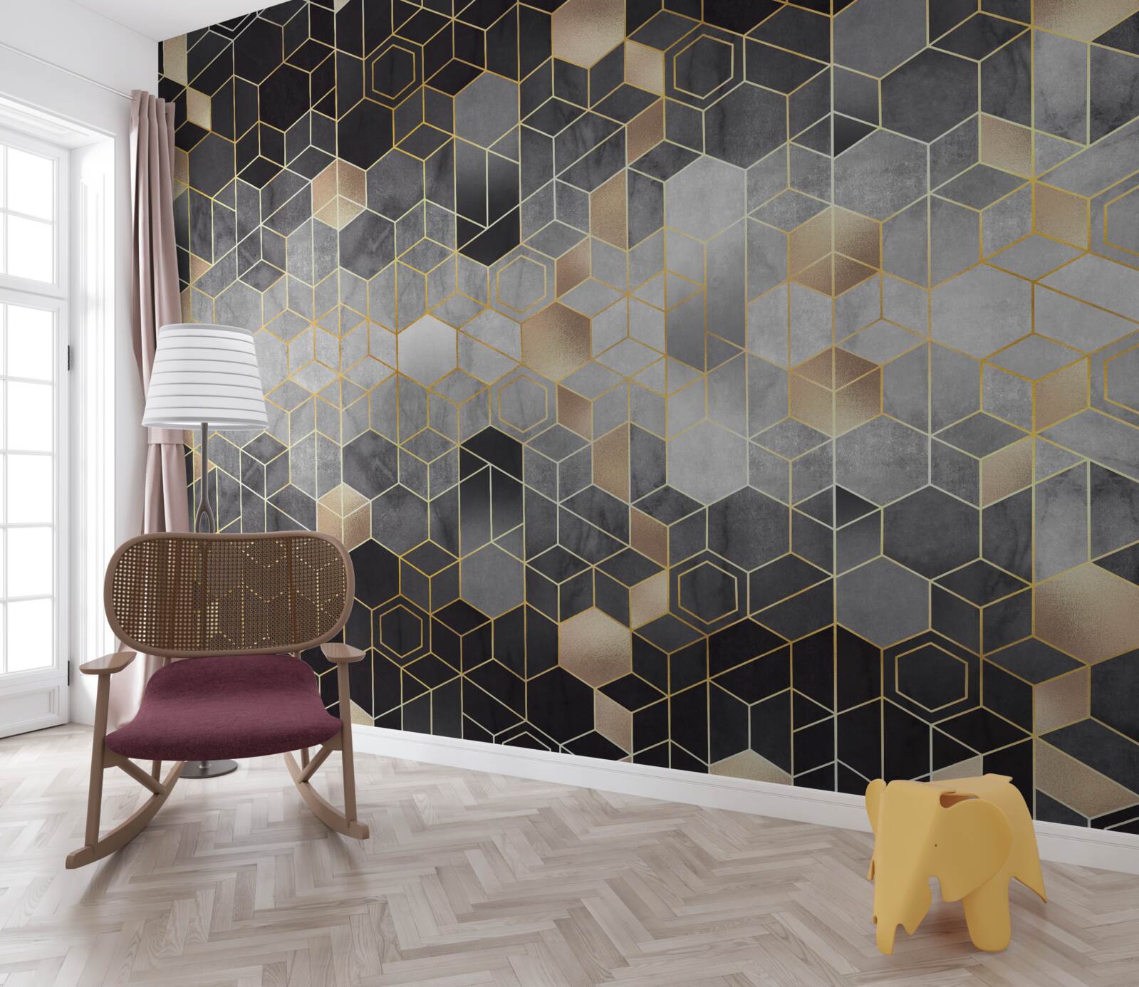 Fototapeta abstrakcyjny obraz zimowego lasu we mgle