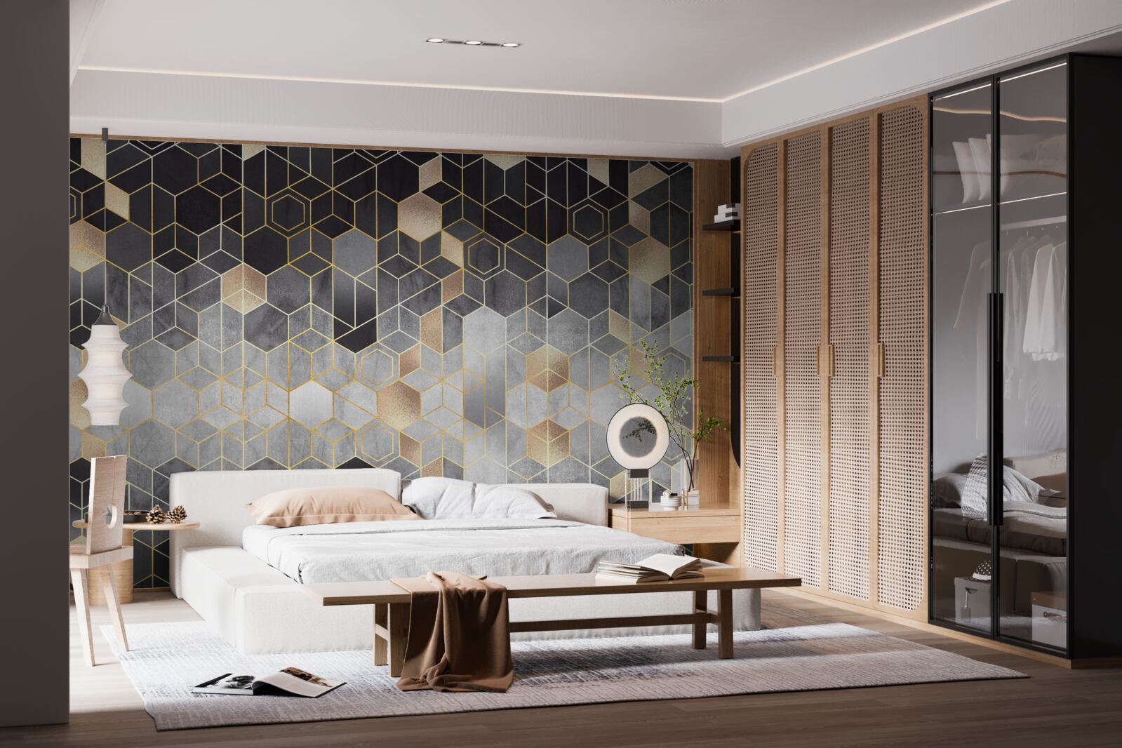 Fototapeta abstrakcyjny obraz zimowego lasu we mgle