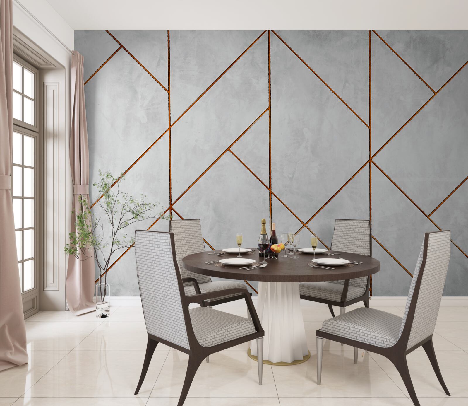 Fototapeta szary marmur z wzorem złotych żył