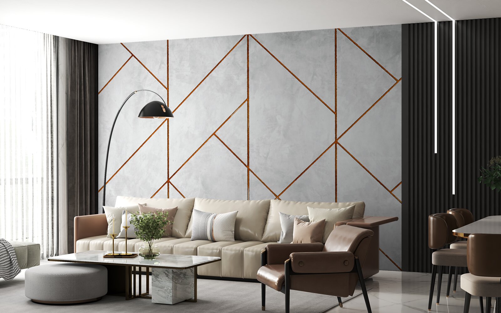 Fototapeta szary marmur z wzorem złotych żył