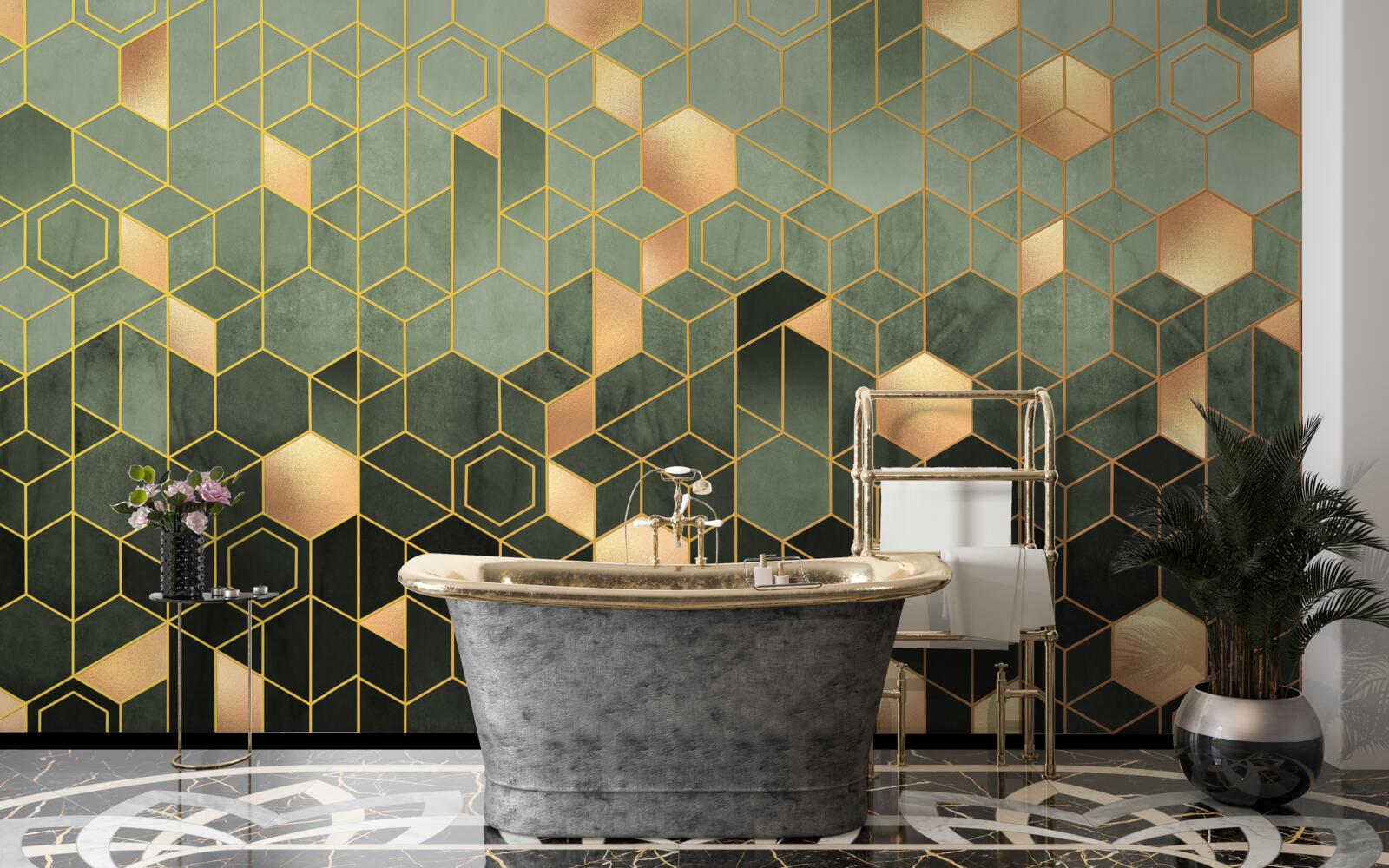 Fototapeta las spowity jest nocną mgłą, tworząc abstrakcyjne obrazy