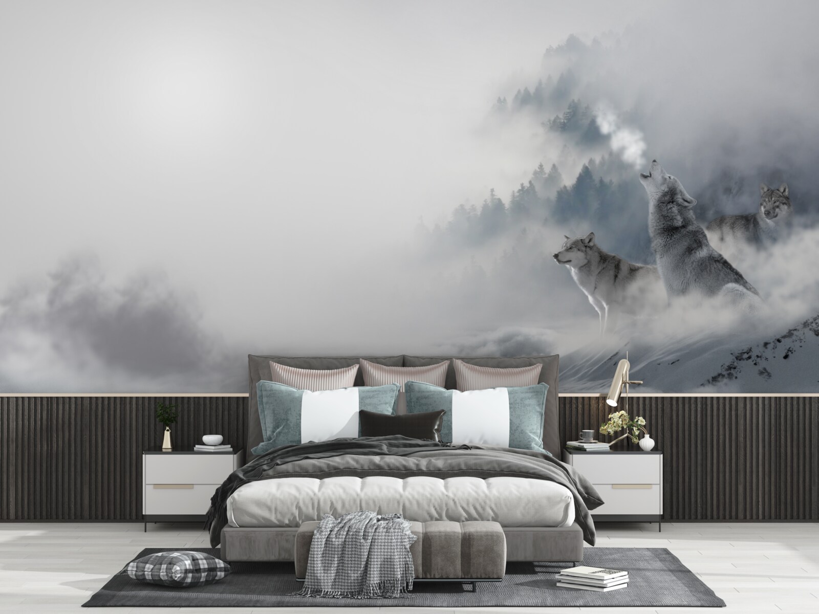 Fototapeta w zimowym lesie słychać wycie wilków