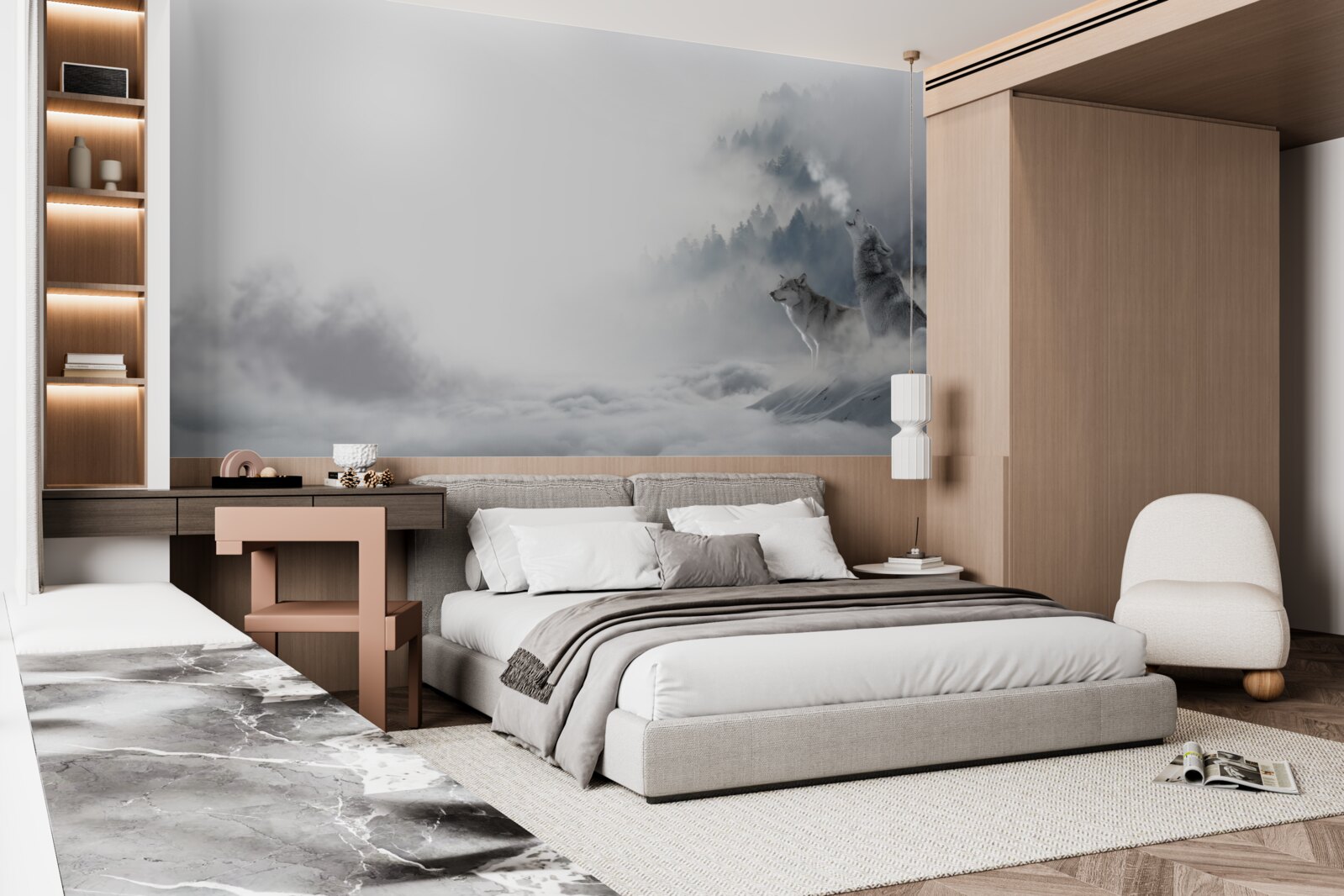 Fototapeta w zimowym lesie słychać wycie wilków