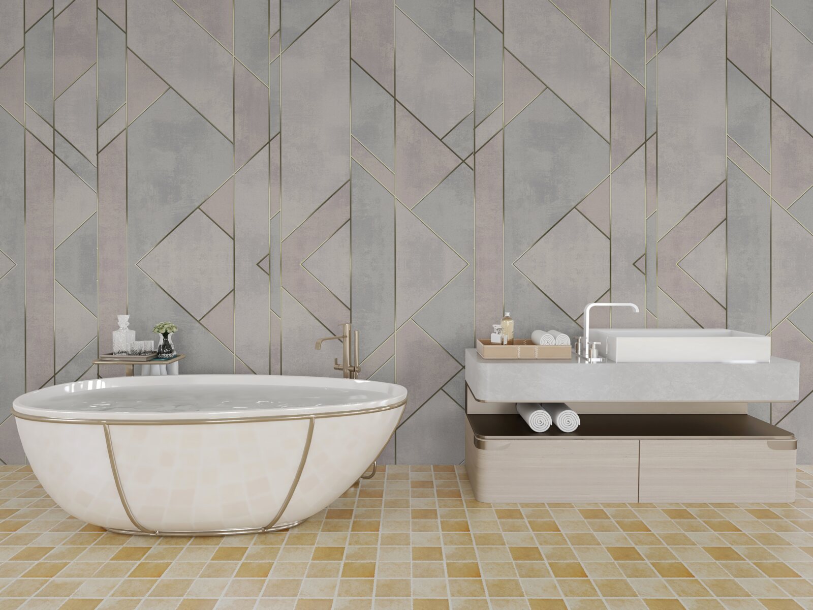 Fototapeta proste linie na marmurowej powierzchni