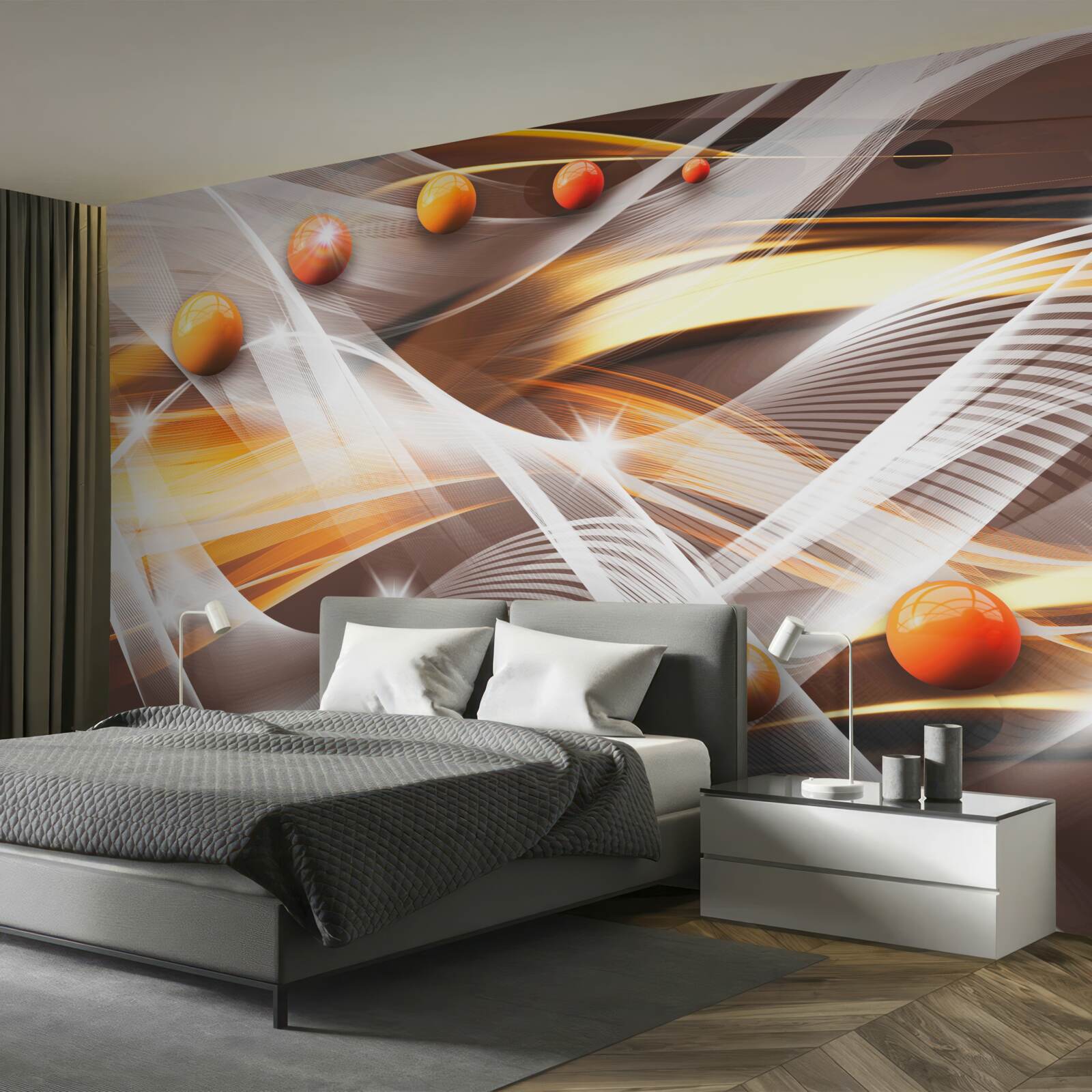 Fototapeta lewitujące kule w sztuce abstrakcyjnej