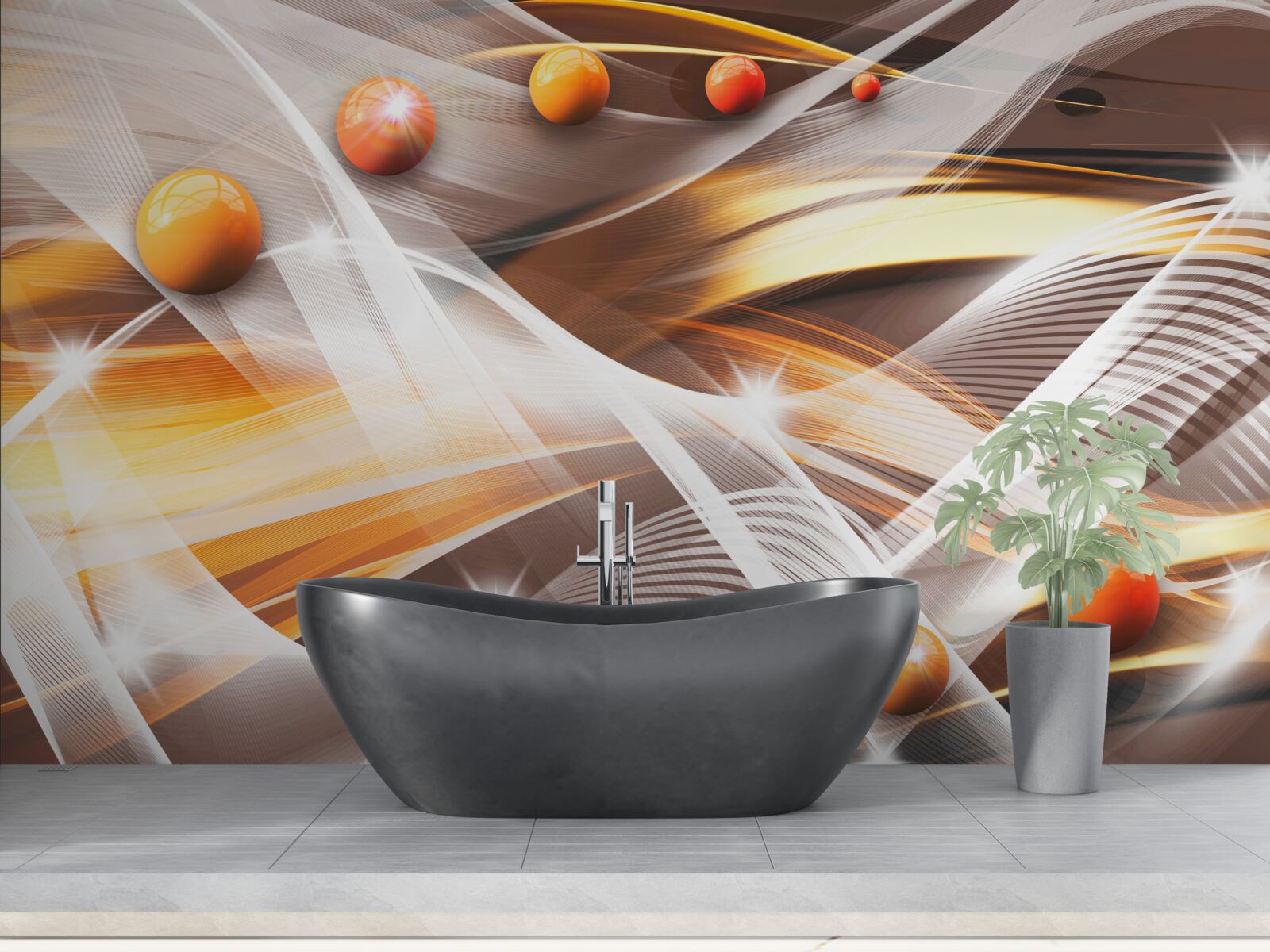 Fototapeta lewitujące kule w sztuce abstrakcyjnej