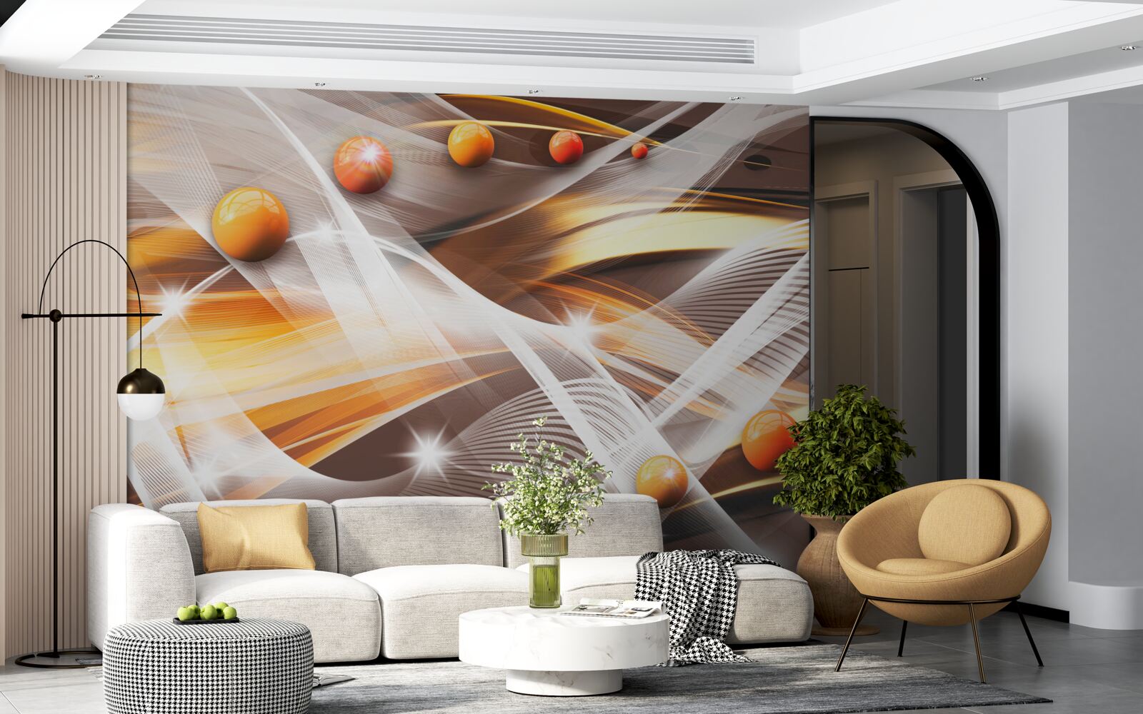 Fototapeta lewitujące kule w sztuce abstrakcyjnej