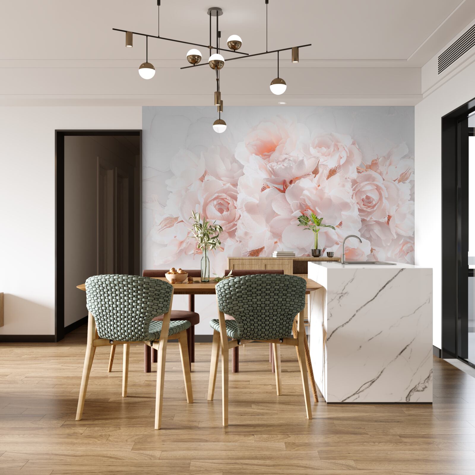 Fototapeta kompozycja wykwintnych piwonii