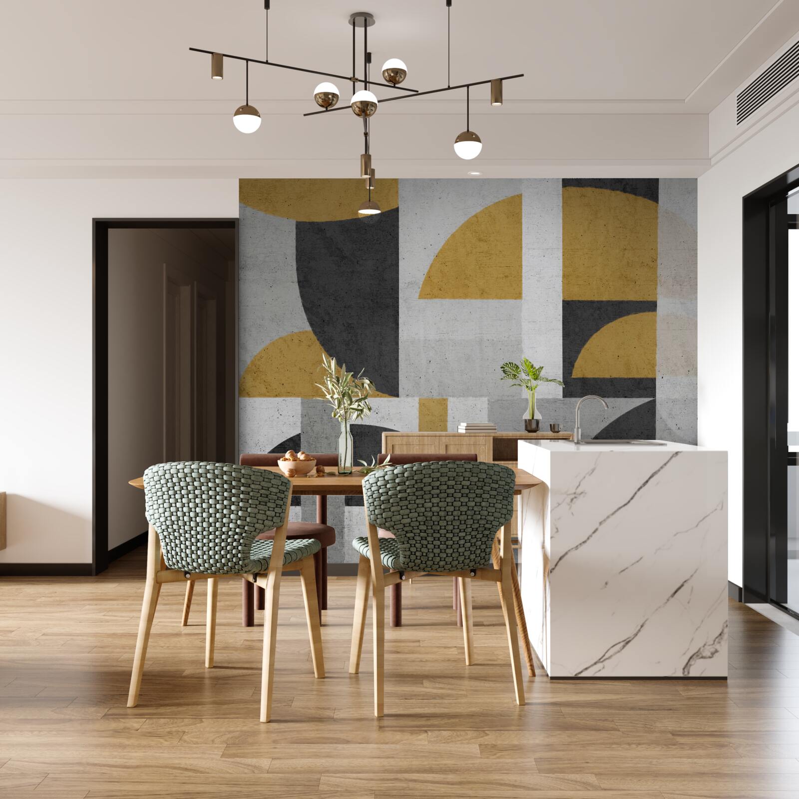 Fototapeta abstrakcja w odcieniach czerni i żółci