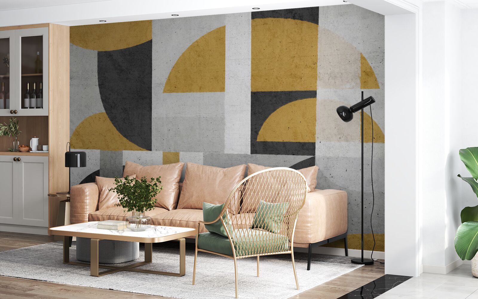 Fototapeta abstrakcja w odcieniach czerni i żółci