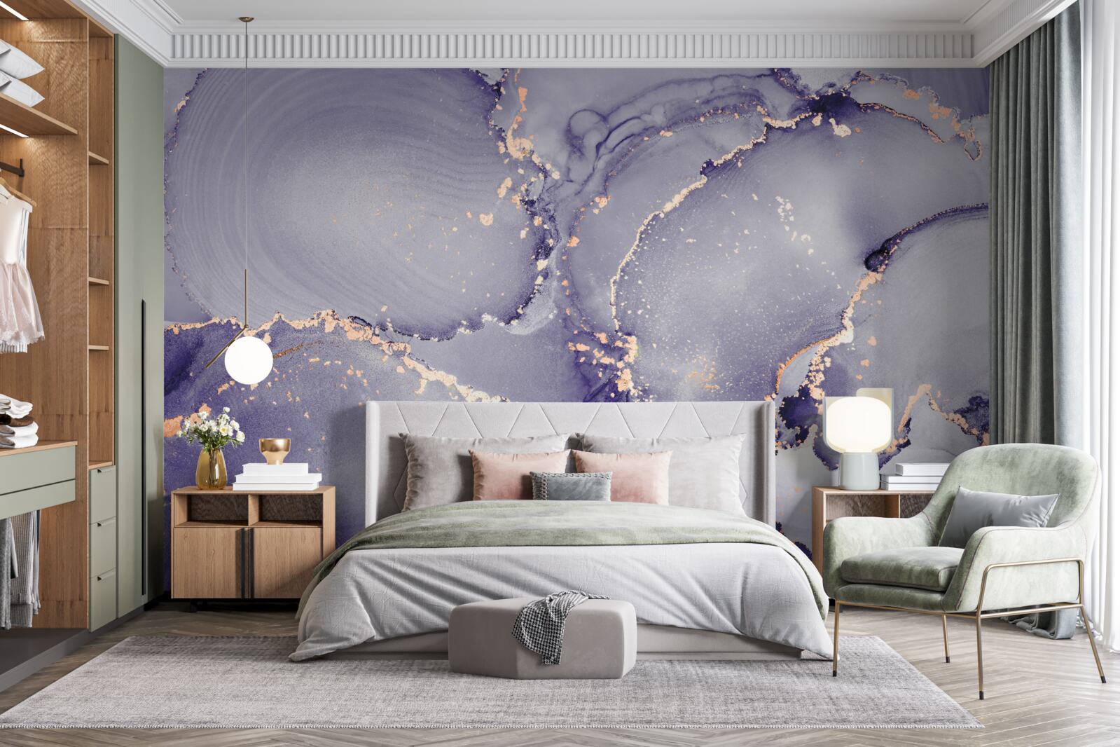 Fototapeta marmur liliowo-fioletowy