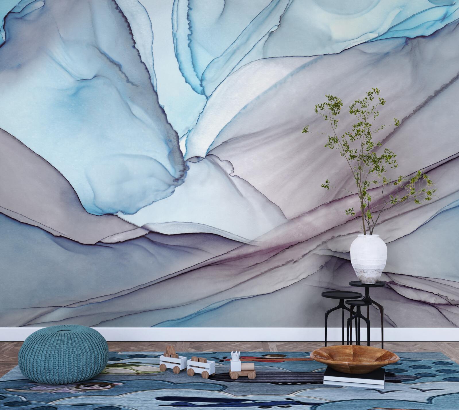 Fototapeta jasnoniebieski marmur z żyłkami