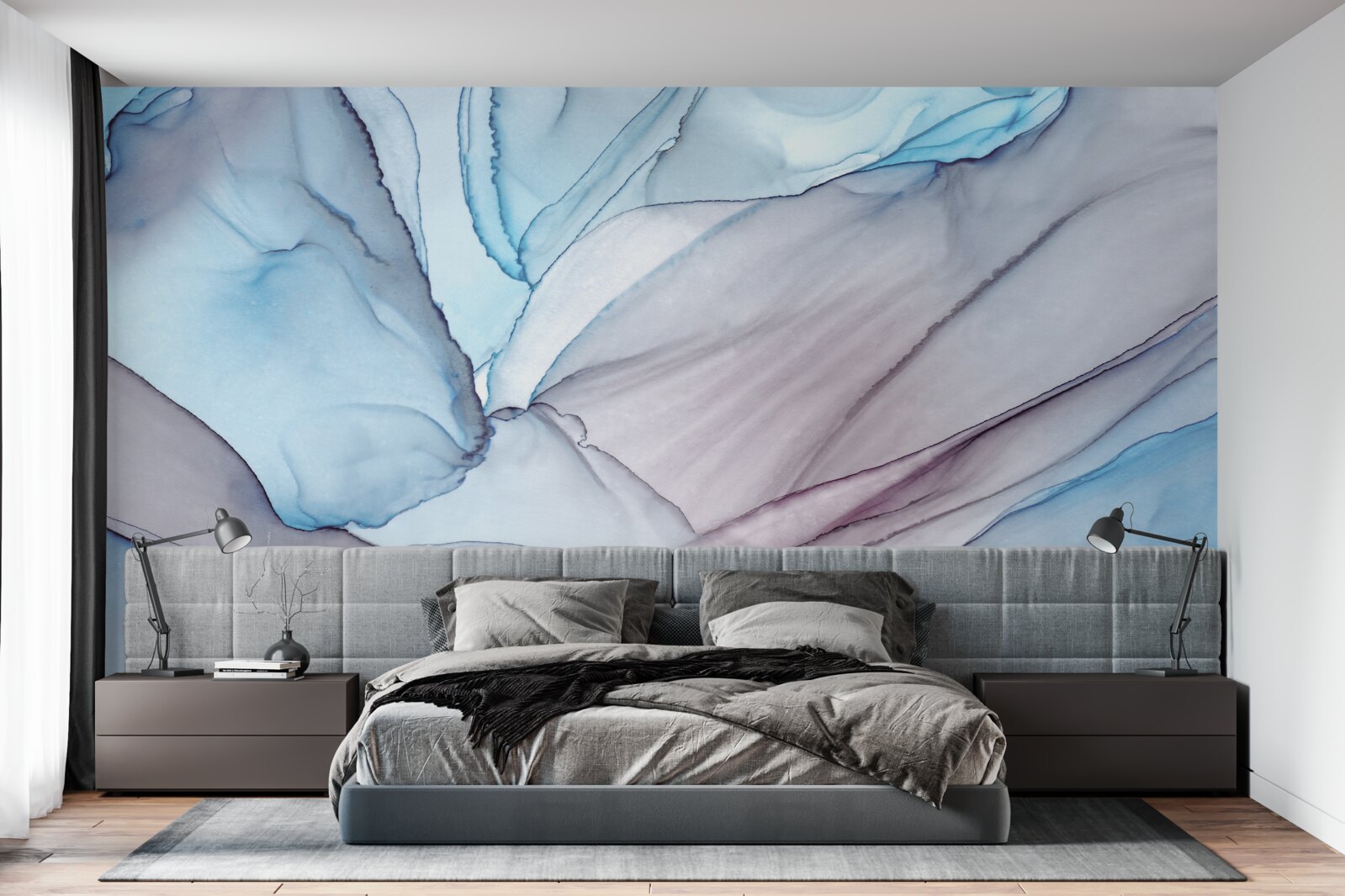 Fototapeta jasnoniebieski marmur z żyłkami