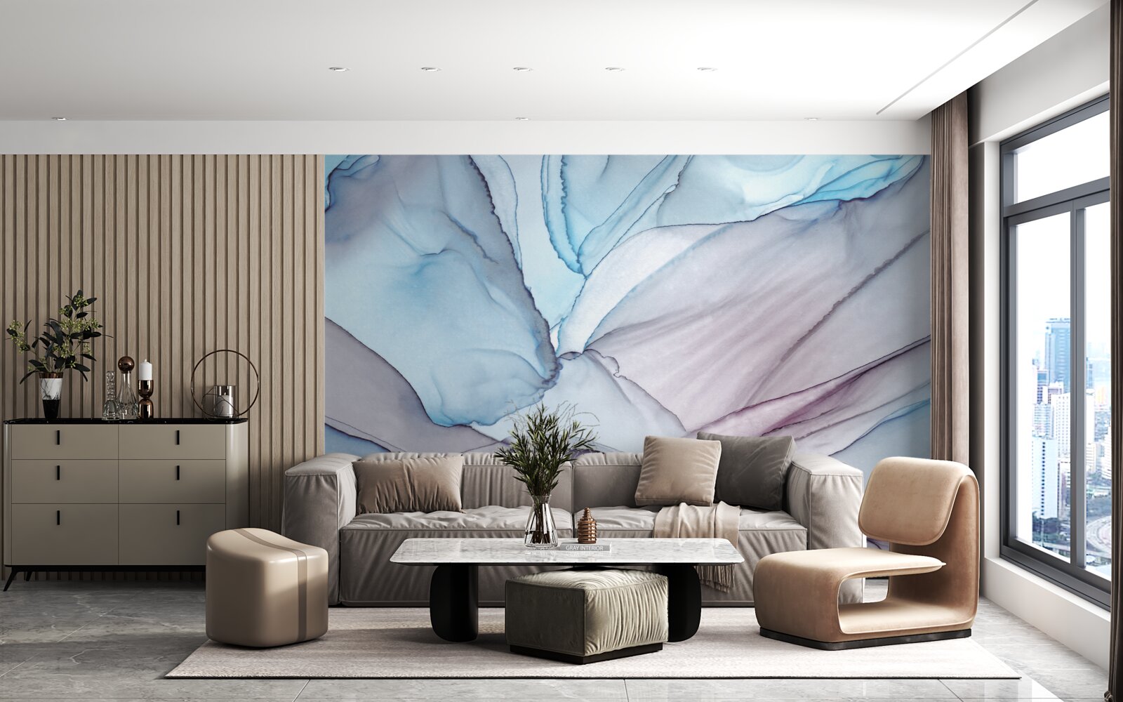 Fototapeta jasnoniebieski marmur z żyłkami