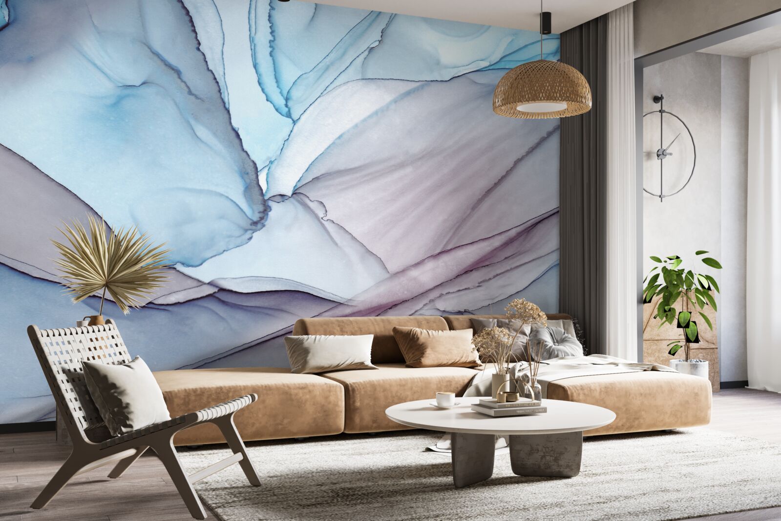 Fototapeta jasnoniebieski marmur z żyłkami