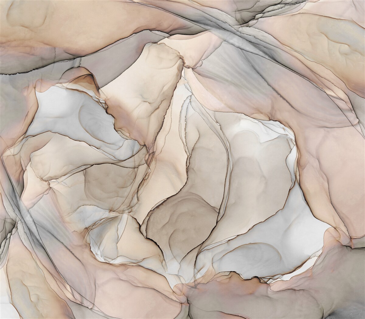 Fototapeta różowe i niebieskie wzory na kremowym marmurze