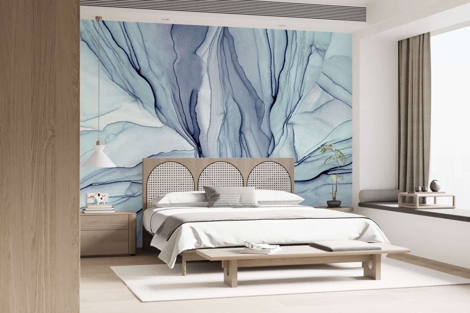 Fototapeta niebieskie wzory na marmurze