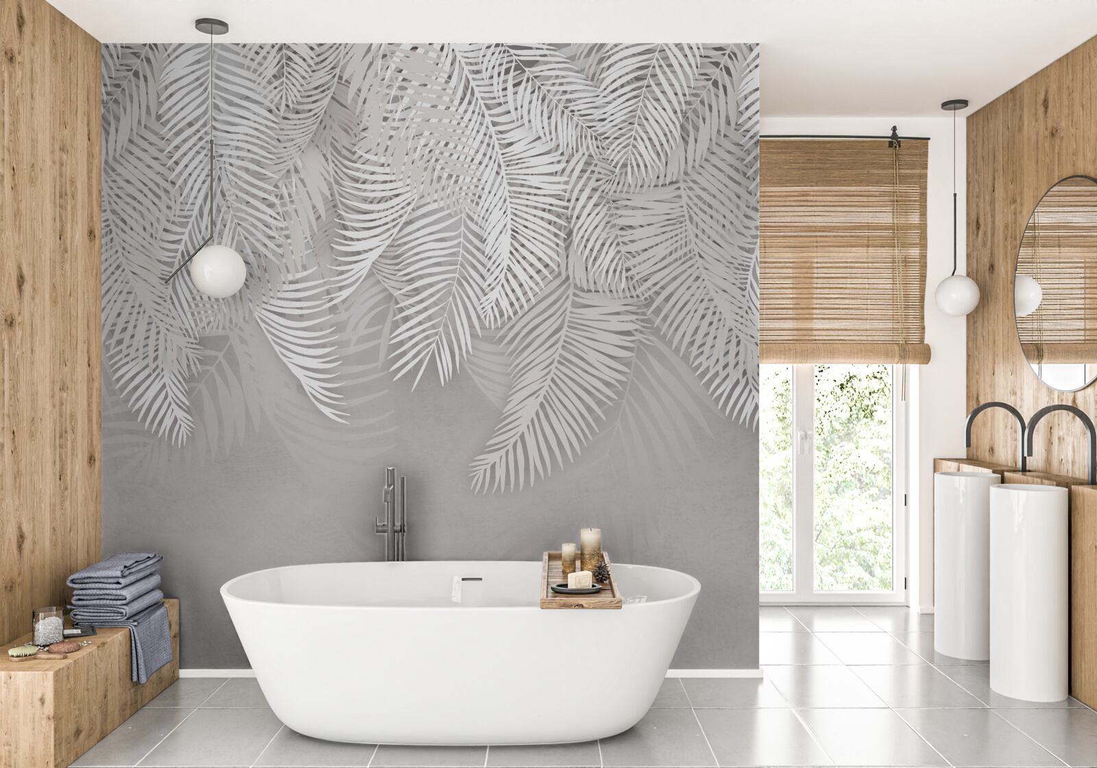 Fototapeta wręcz odwrotnie, paproć jest biała