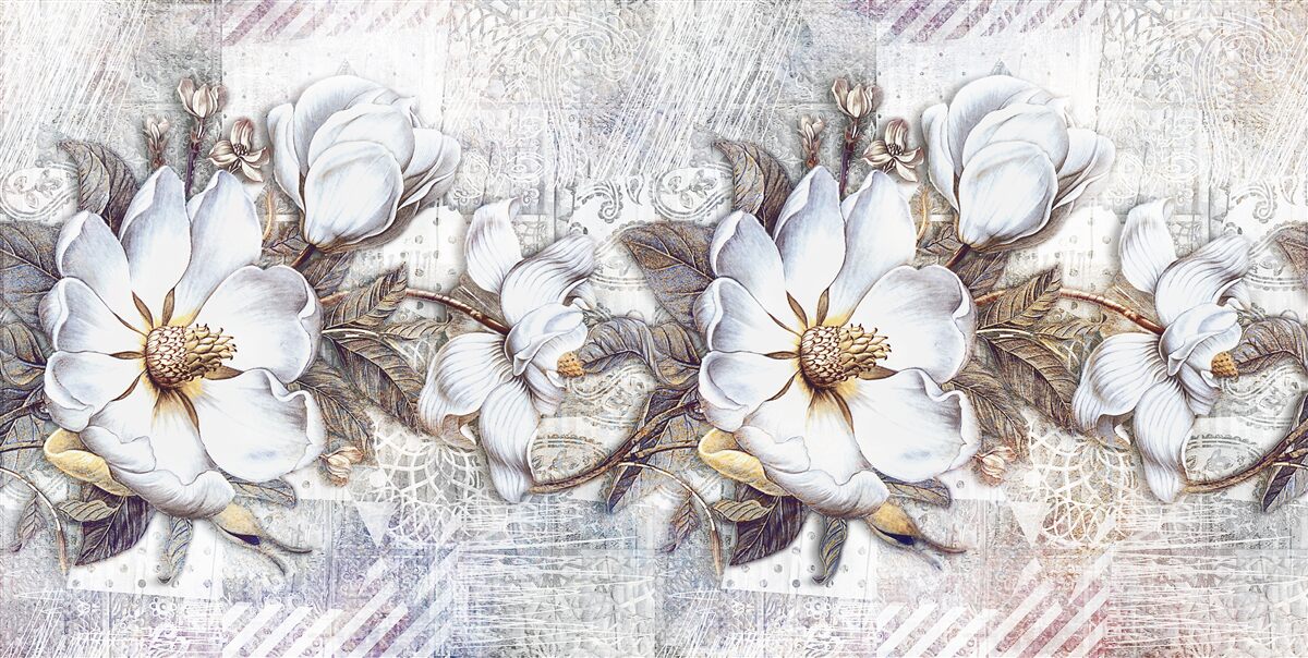 Fototapeta skład kwitnących śnieżnobiałych pąków