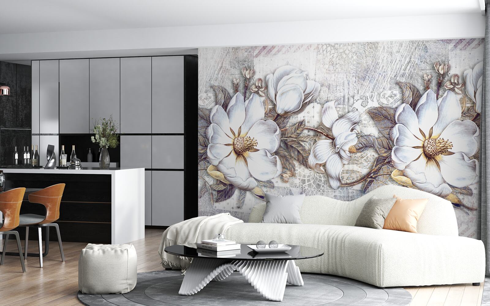 Fototapeta skład kwitnących śnieżnobiałych pąków