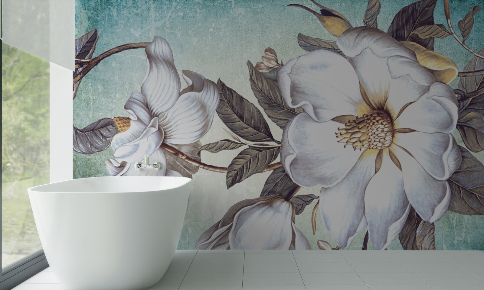 Fototapeta kwitną śnieżnobiałe kwiaty