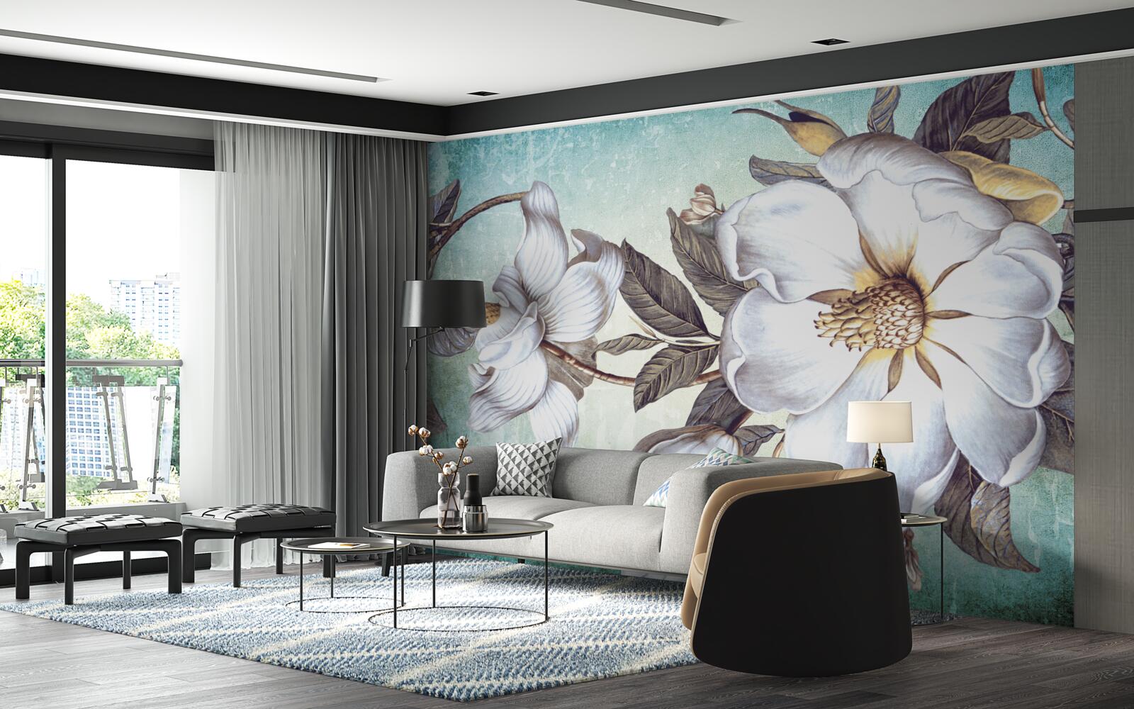 Fototapeta kwitną śnieżnobiałe kwiaty