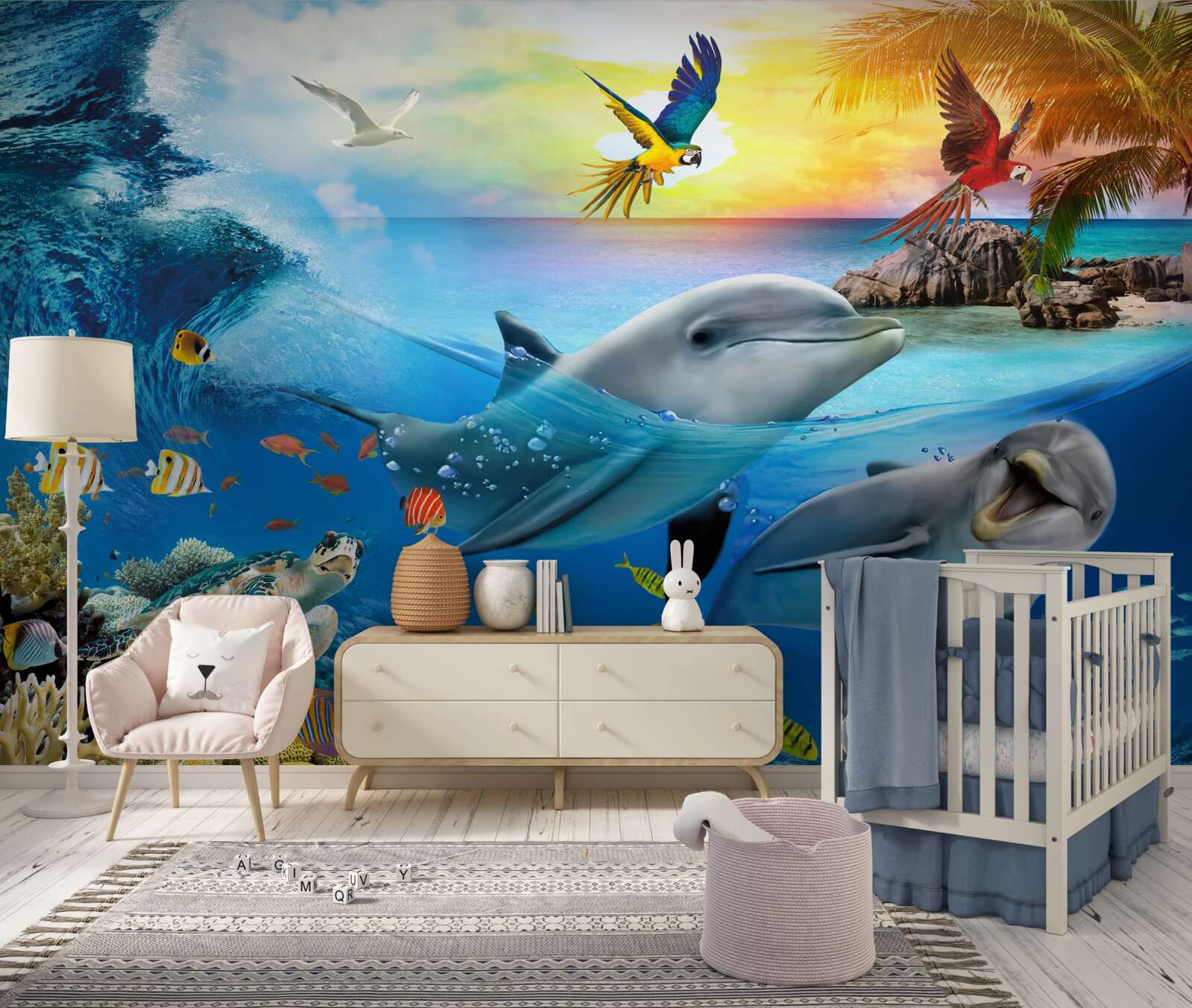 Fototapeta Świt czeka na delfiny