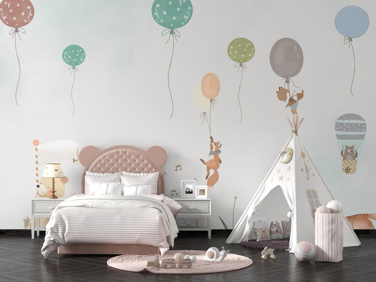 Fototapeta zwierzęta idą na przyjęcie urodzinowe