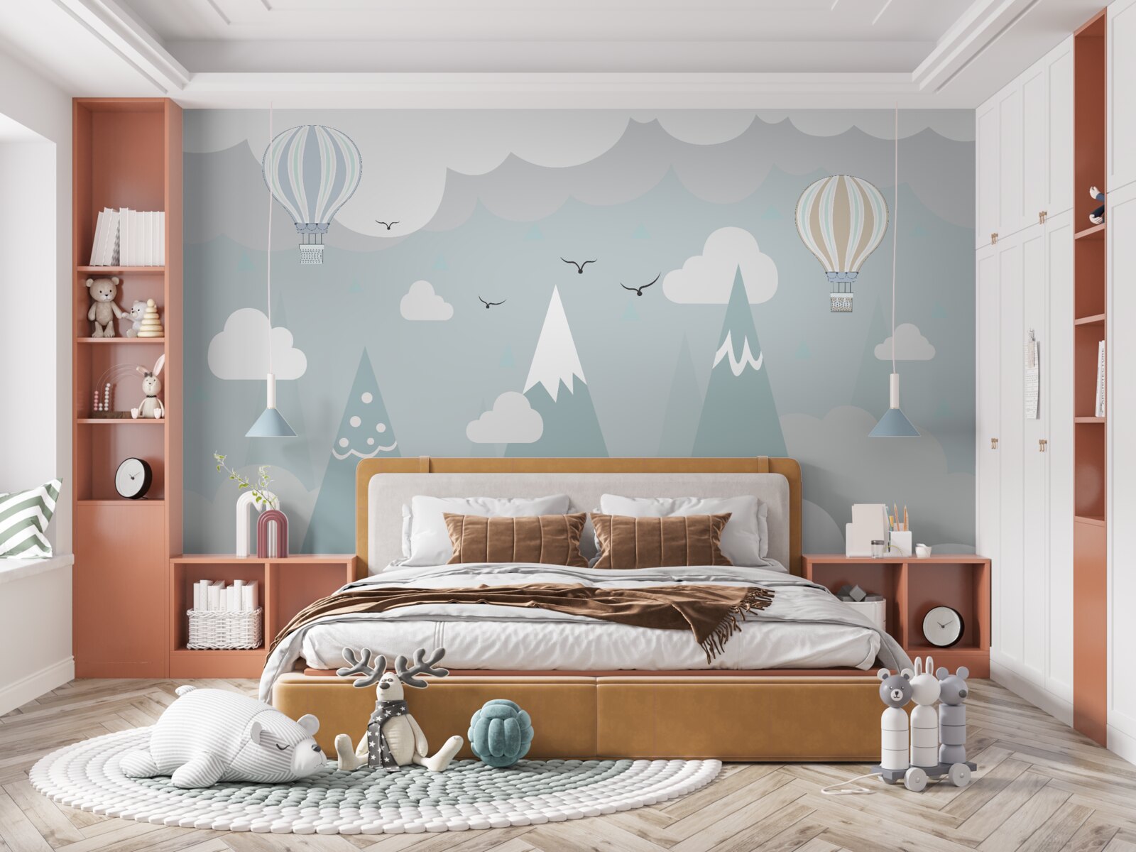 Fototapeta balony na tle gór