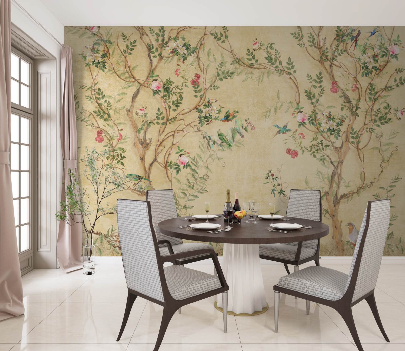 Fototapeta drzewa i ptaki na wiosnę