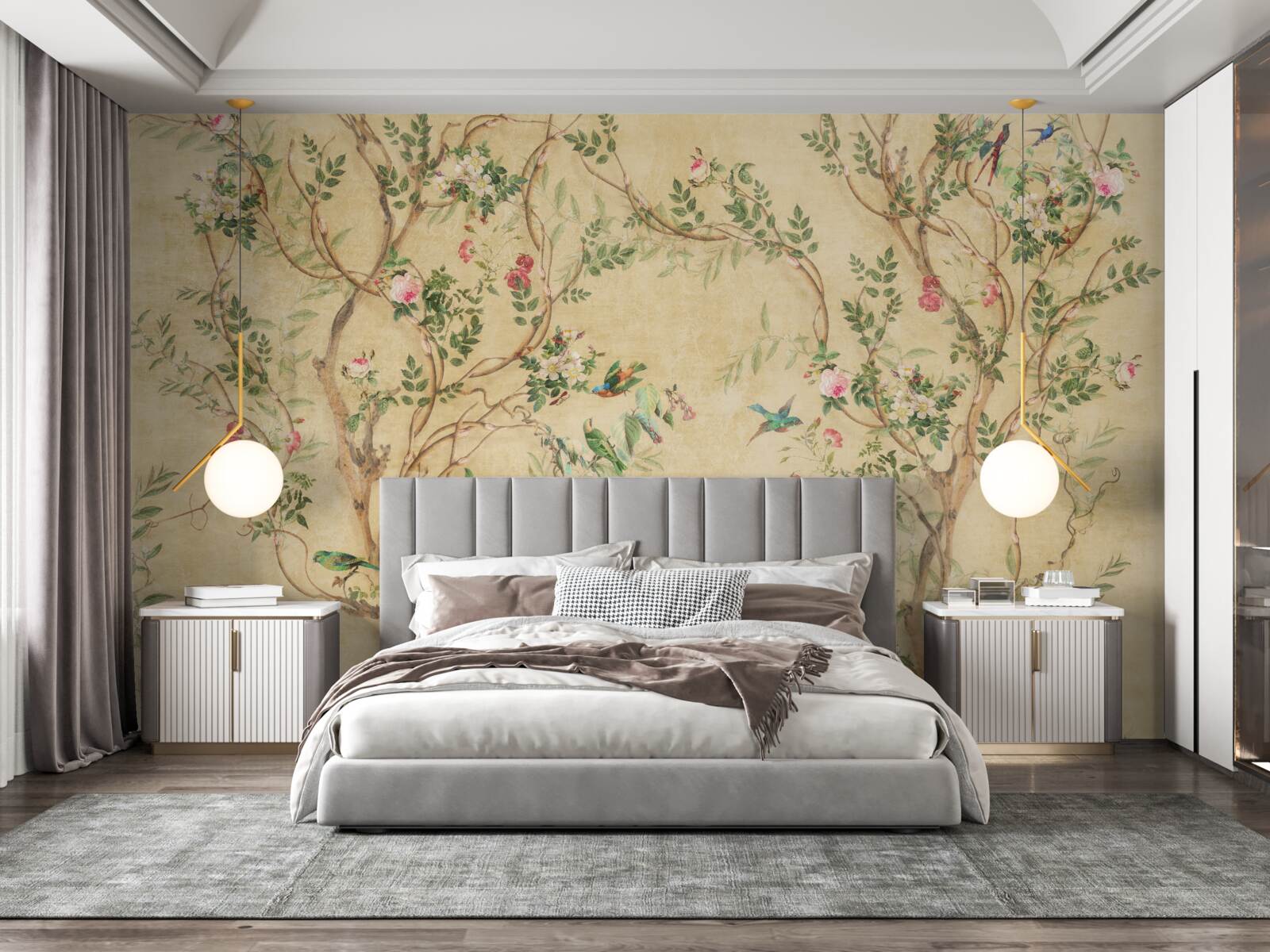 Fototapeta drzewa i ptaki na wiosnę