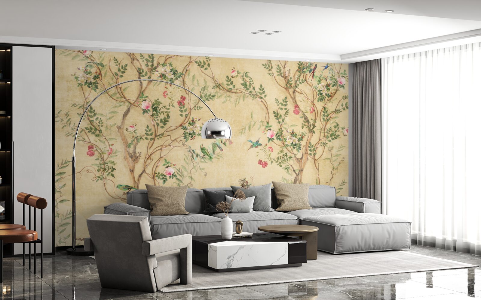 Fototapeta drzewa i ptaki na wiosnę