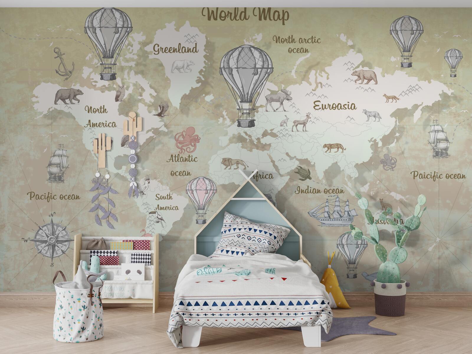 Fototapeta mapa świata w ciepłych kolorach