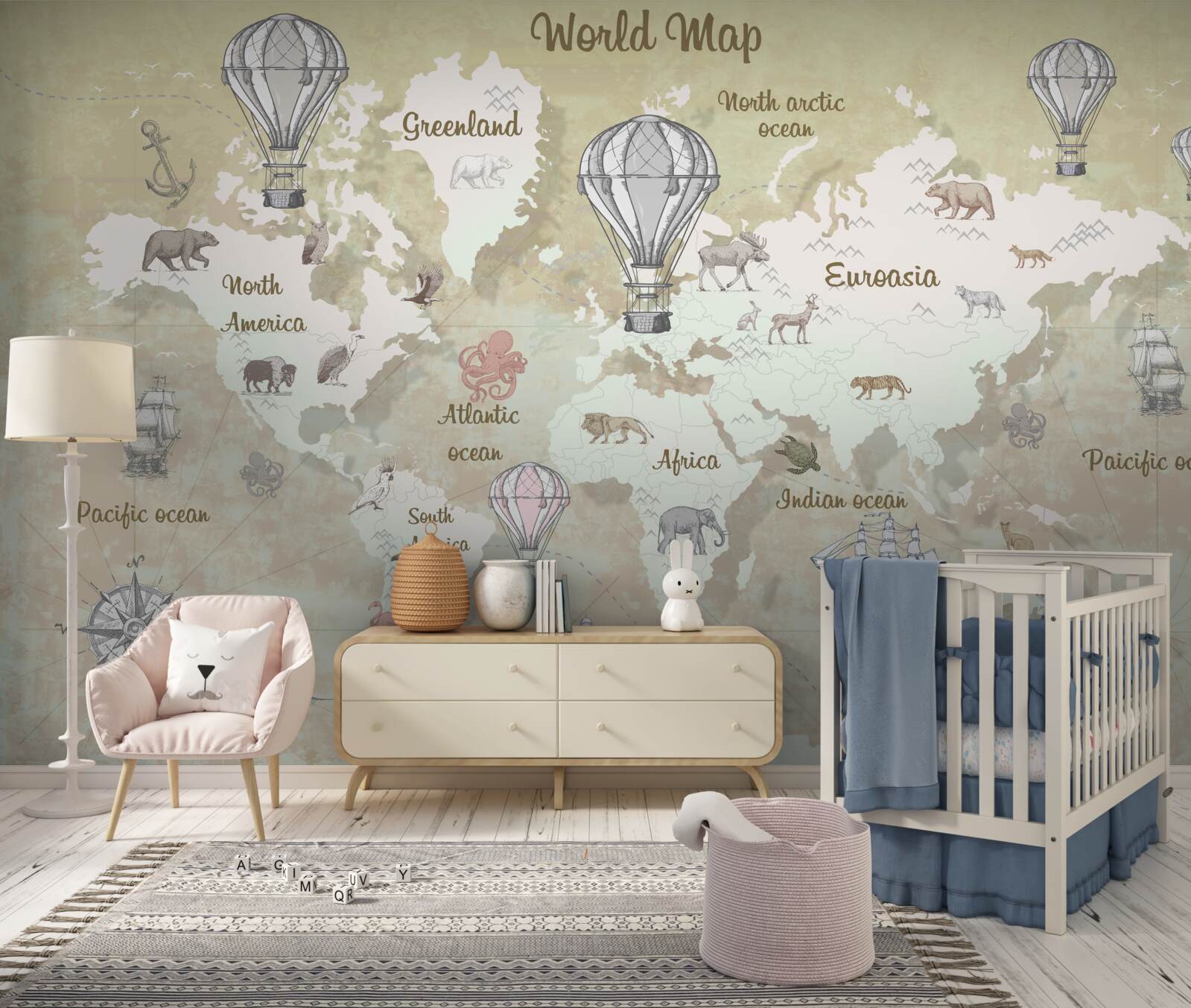 Fototapeta mapa świata w ciepłych kolorach