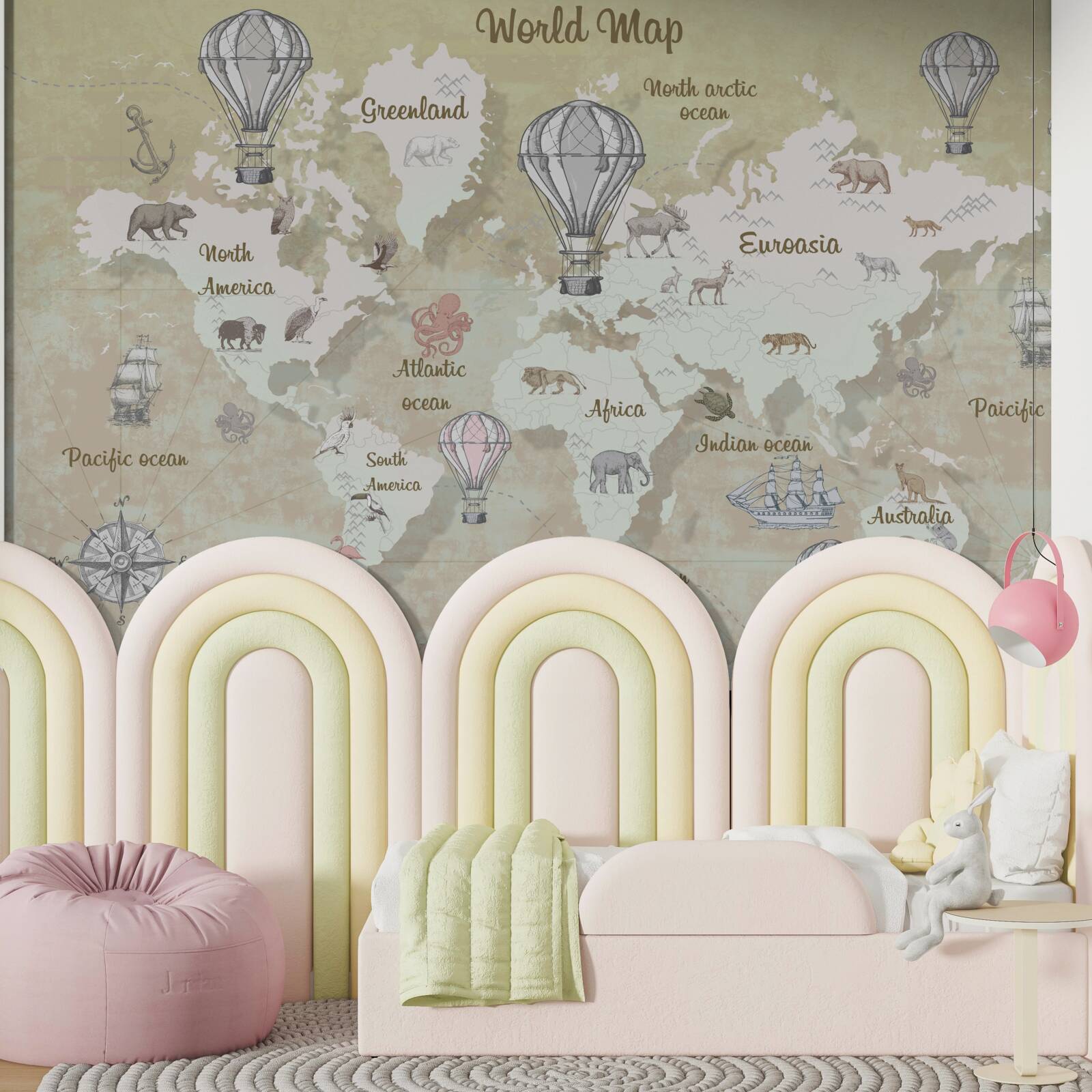 Fototapeta mapa świata w ciepłych kolorach