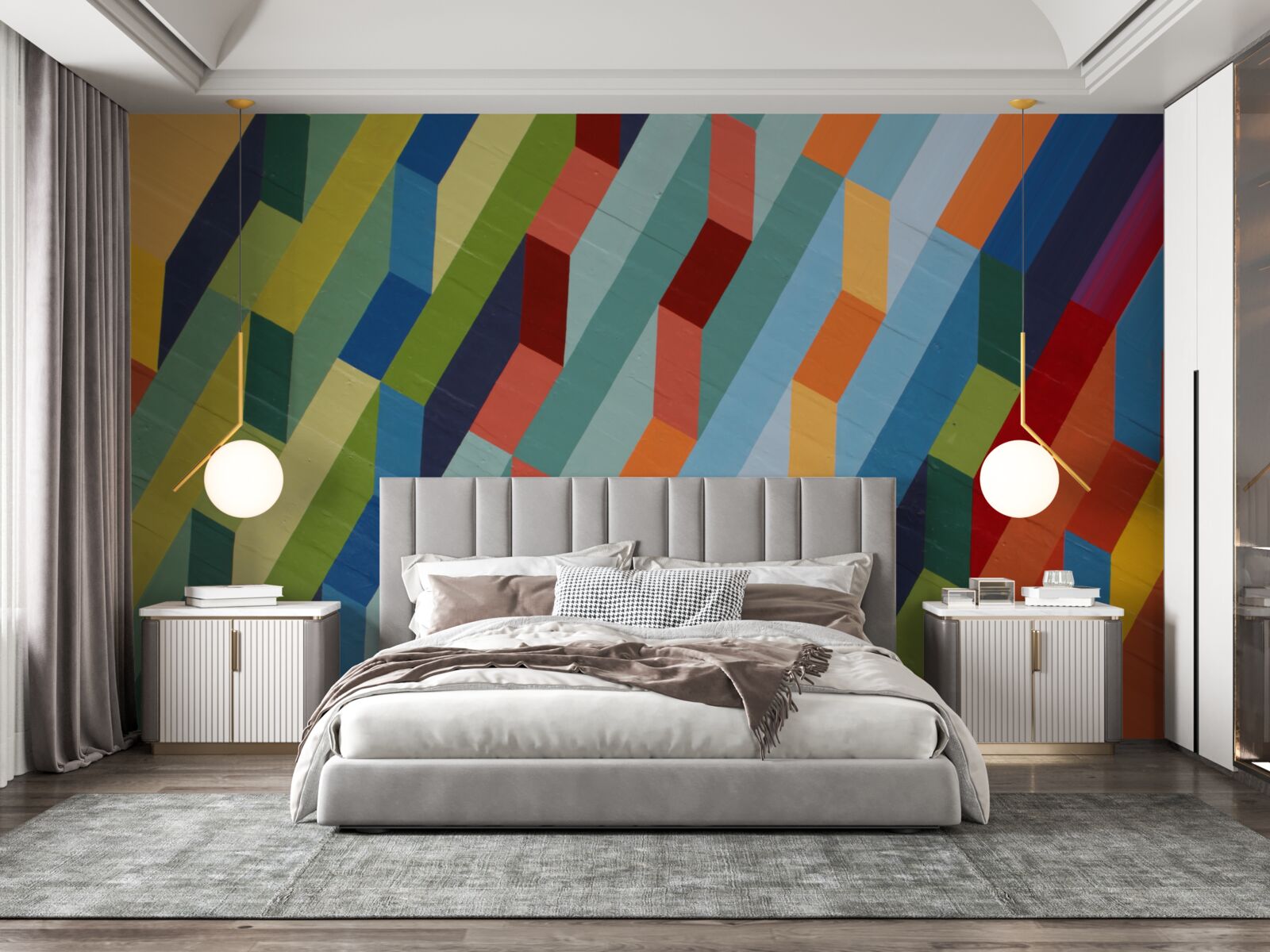 Fototapeta prostokątne kształty w bogatej kolorystyce