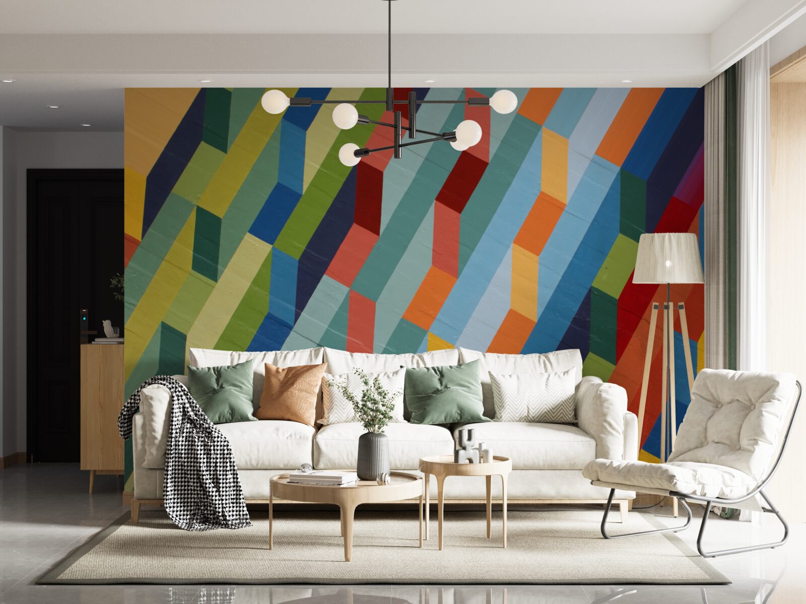 Fototapeta prostokątne kształty w bogatej kolorystyce