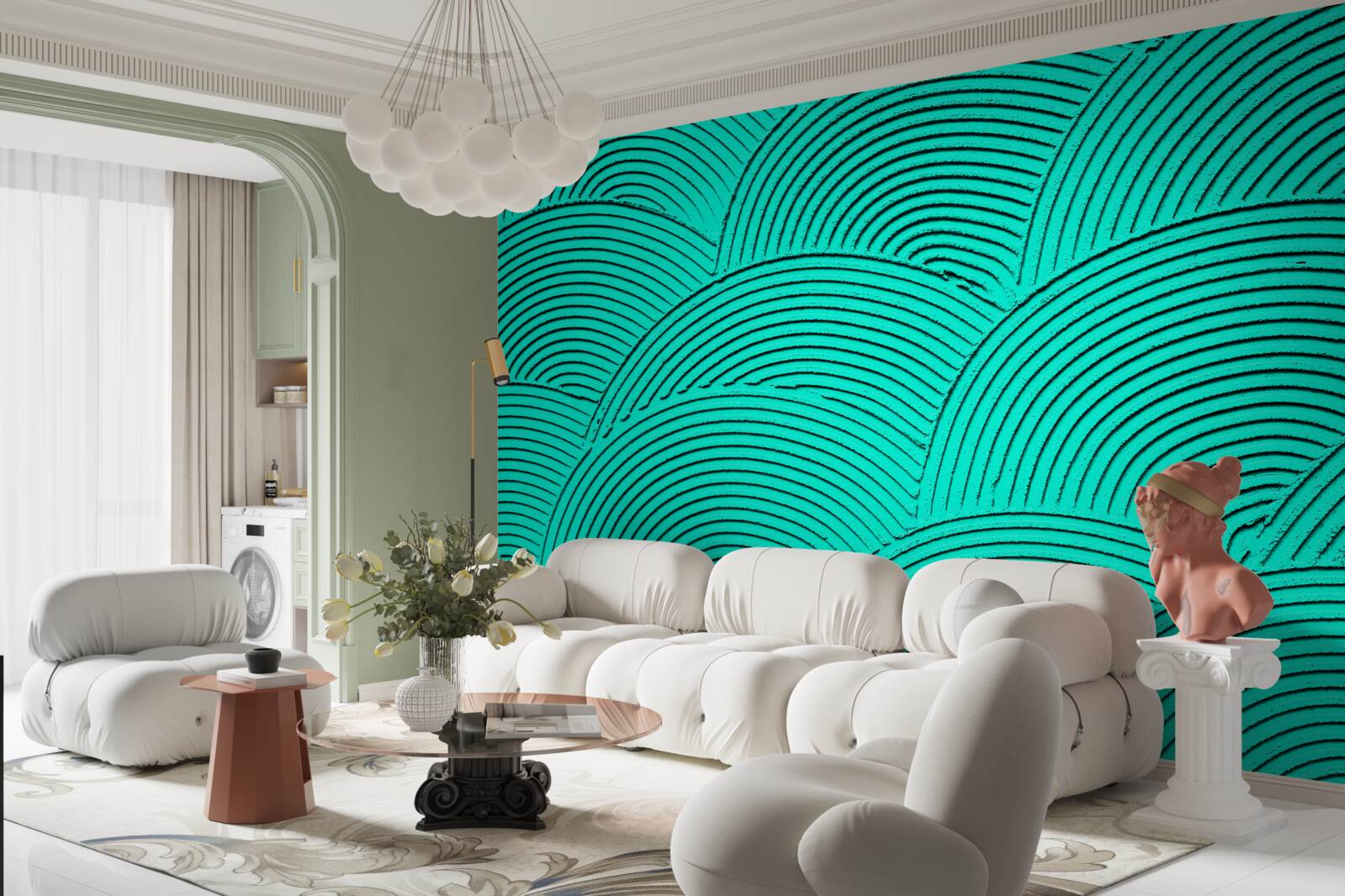 Fototapeta jasne półkola o abstrakcyjnym wyglądzie