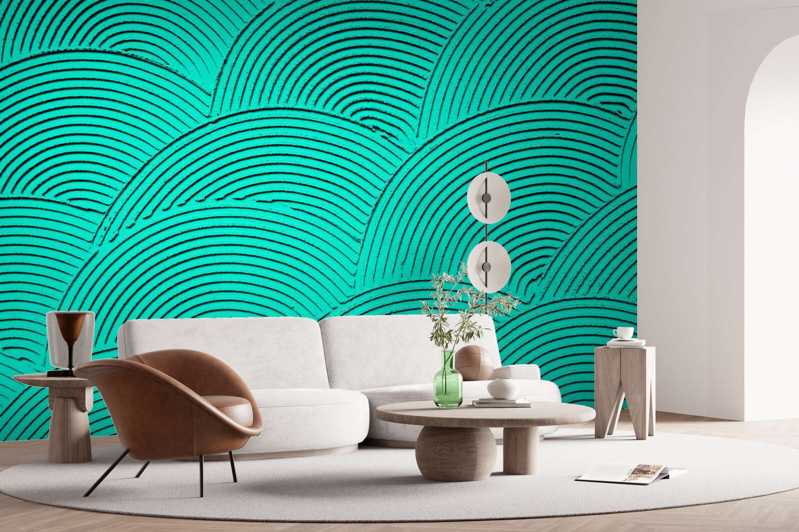 Fototapeta jasne półkola o abstrakcyjnym wyglądzie